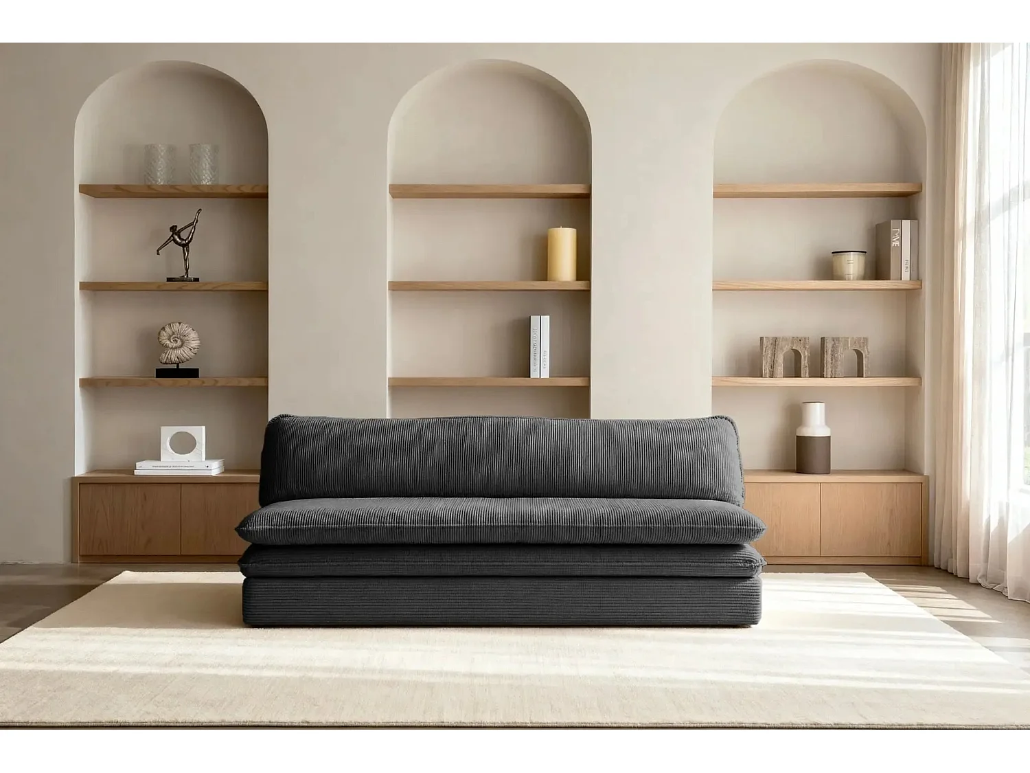 OSCAR MINI - Canapé droit - Gris Foncé