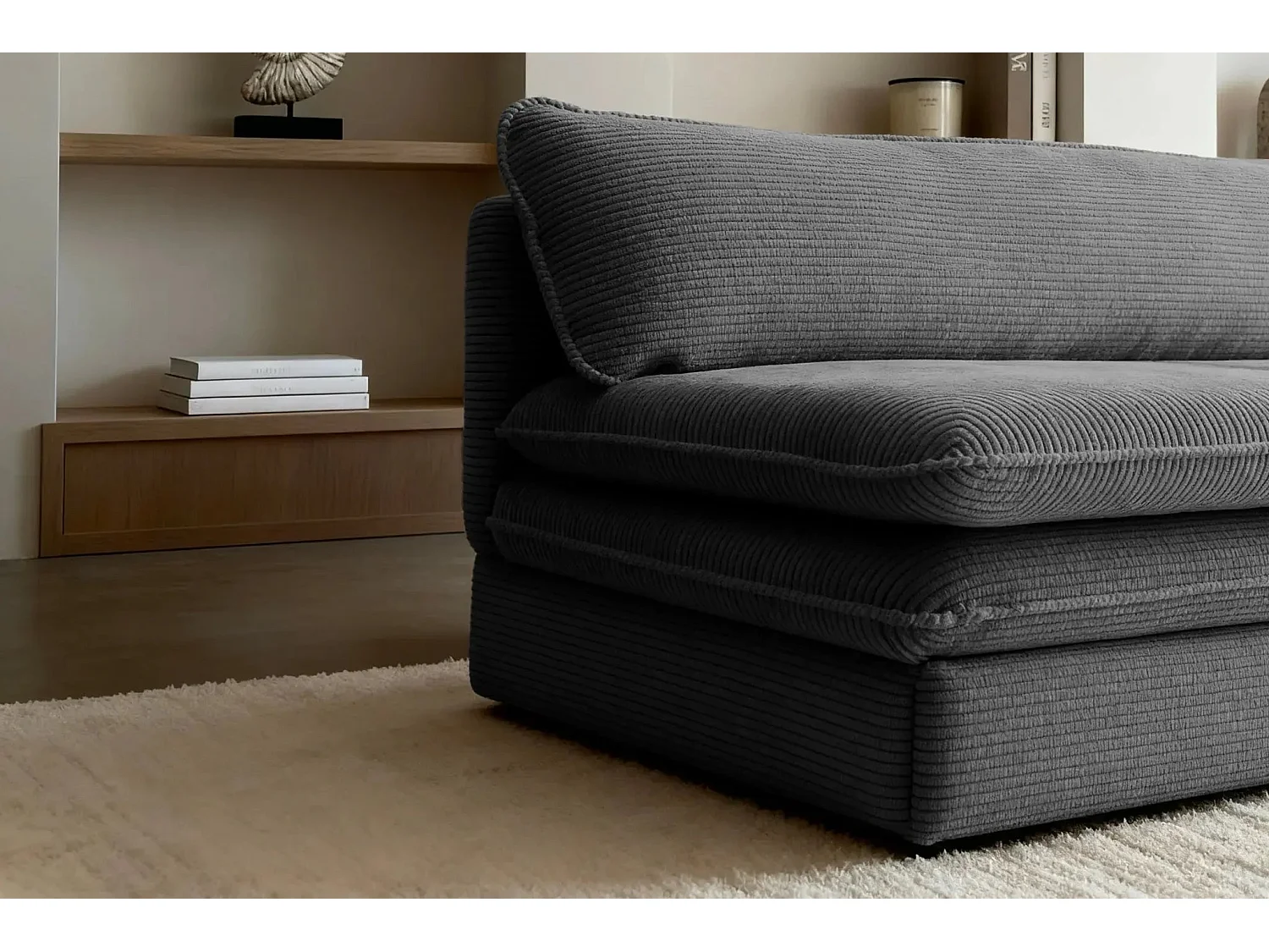 OSCAR MINI - Canapé droit - Gris Foncé