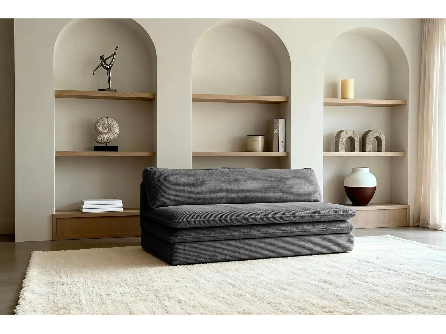 OSCAR MINI - Canapé droit - Gris Foncé