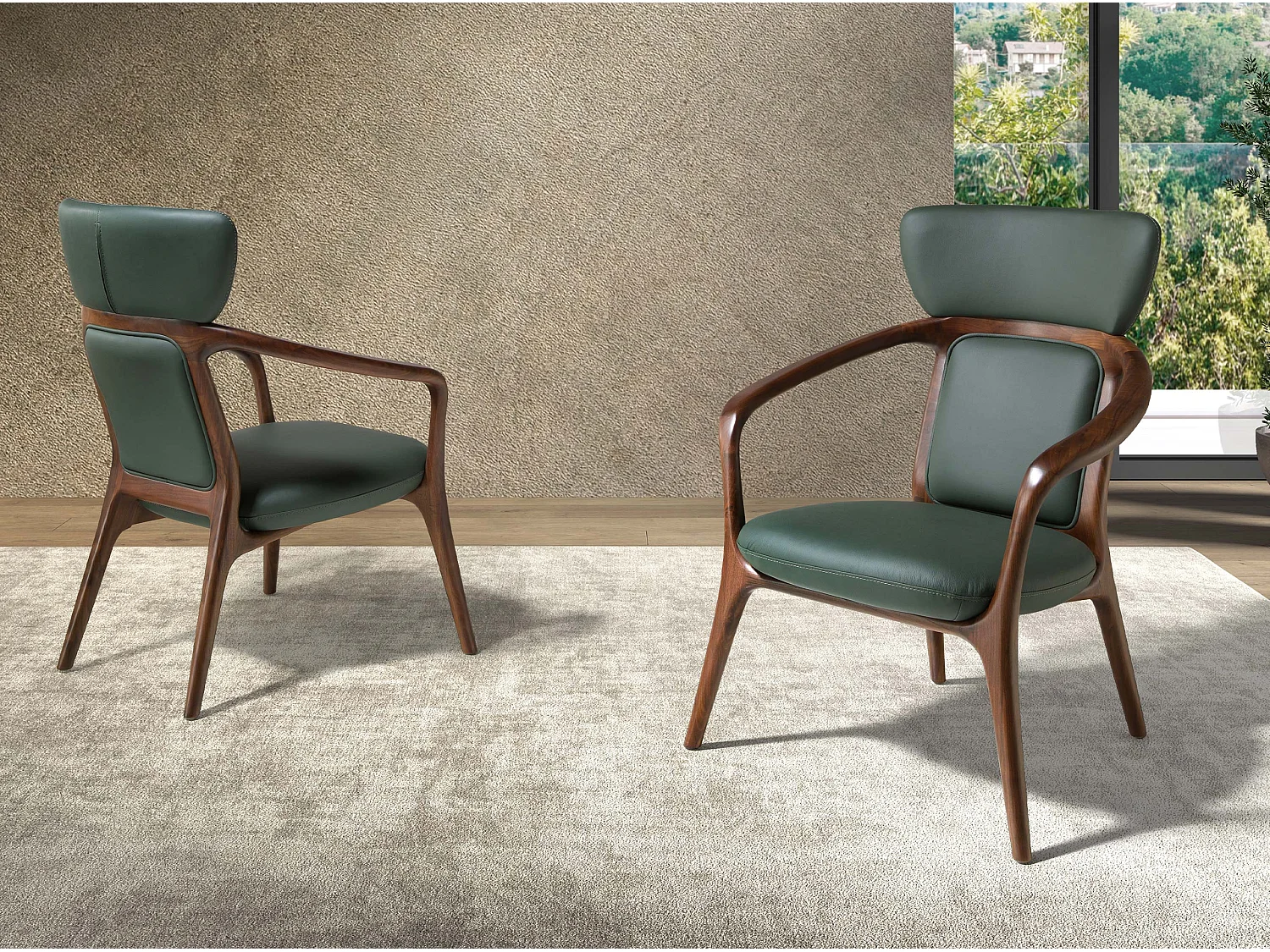 Dark green leatherette  armchair 5180 ANGEL CERDA