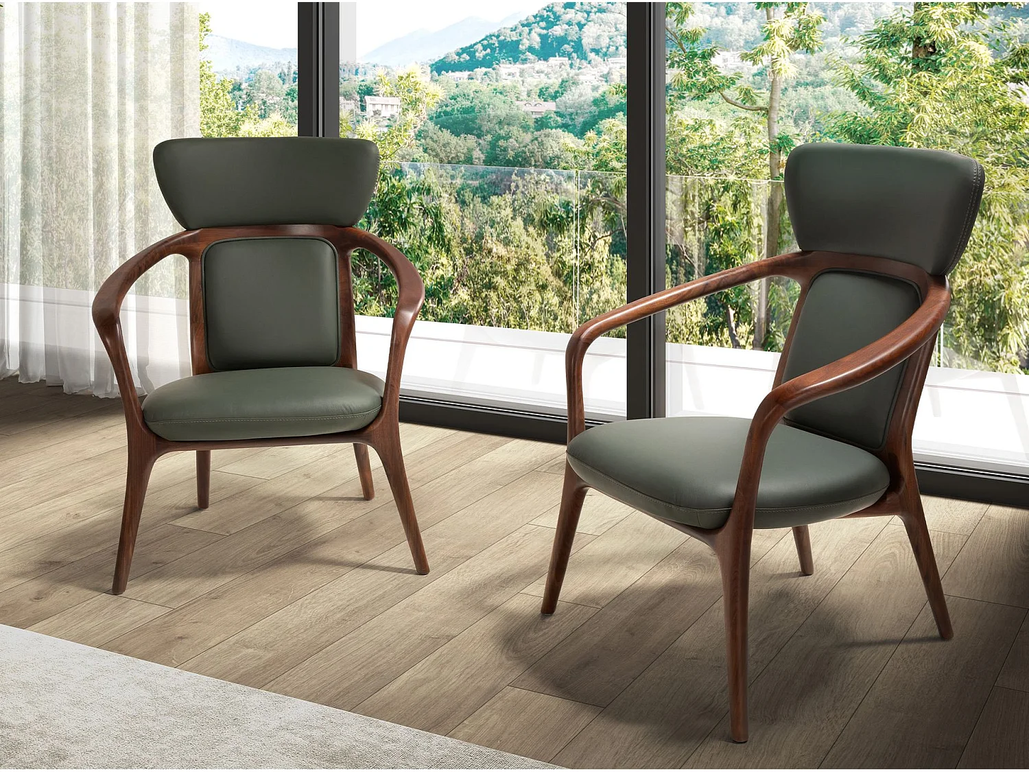 Dark green leatherette  armchair 5180 ANGEL CERDA