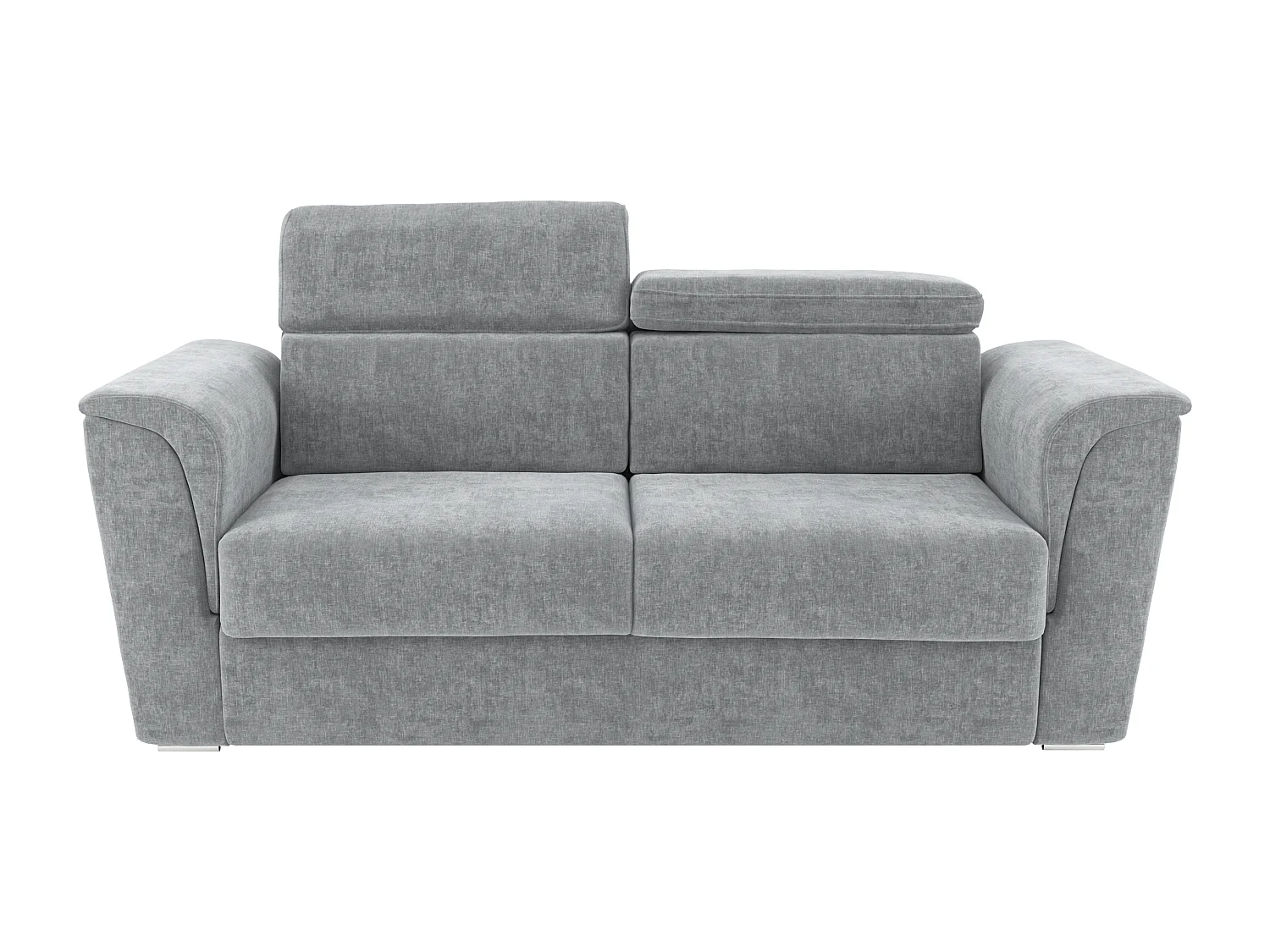 Canapé 3 places convertible express en tissu texturé gris - Couchage 140 cm - Matelas 14 cm - RIZORA