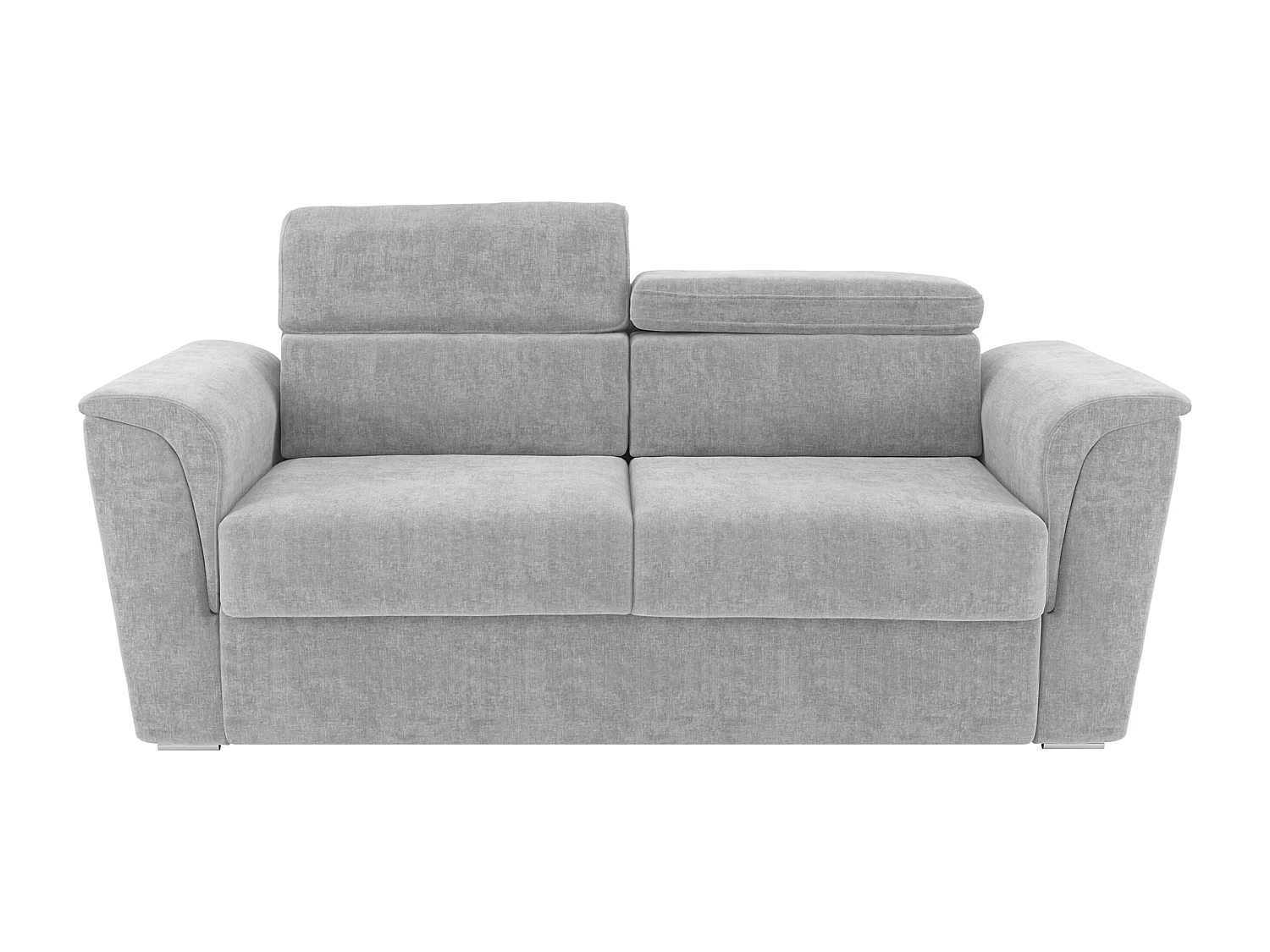 Canapé 3 places convertible express en tissu texturé gris clair - Couchage 140 cm - Matelas 22 cm avec mémoire de forme - RIZORA