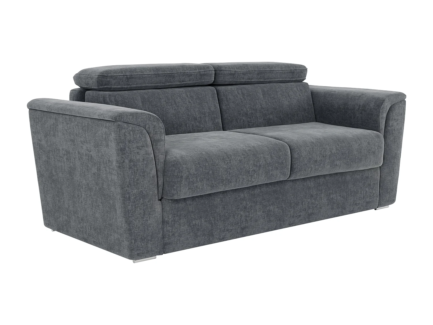 Canapé 3 places convertible express en tissu texturé gris anthracite - Couchage à lattes larges 140 cm - Matelas 22 cm avec mémoire de forme - RIZORA