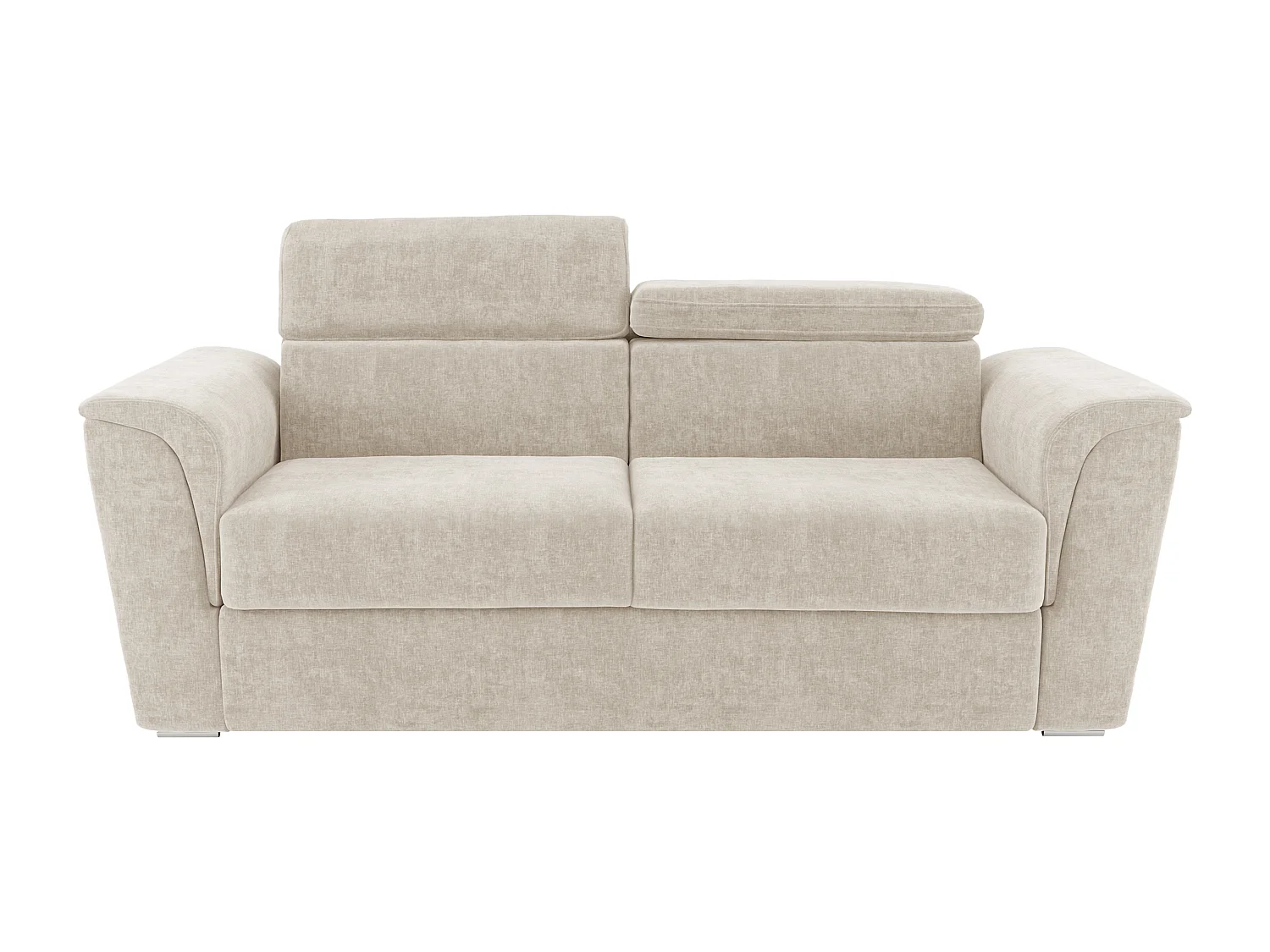 Canapé 4 places convertible express en tissu texturé beige - Couchage 160 cm - Matelas 22 cm avec mémoire de forme - RIZORA