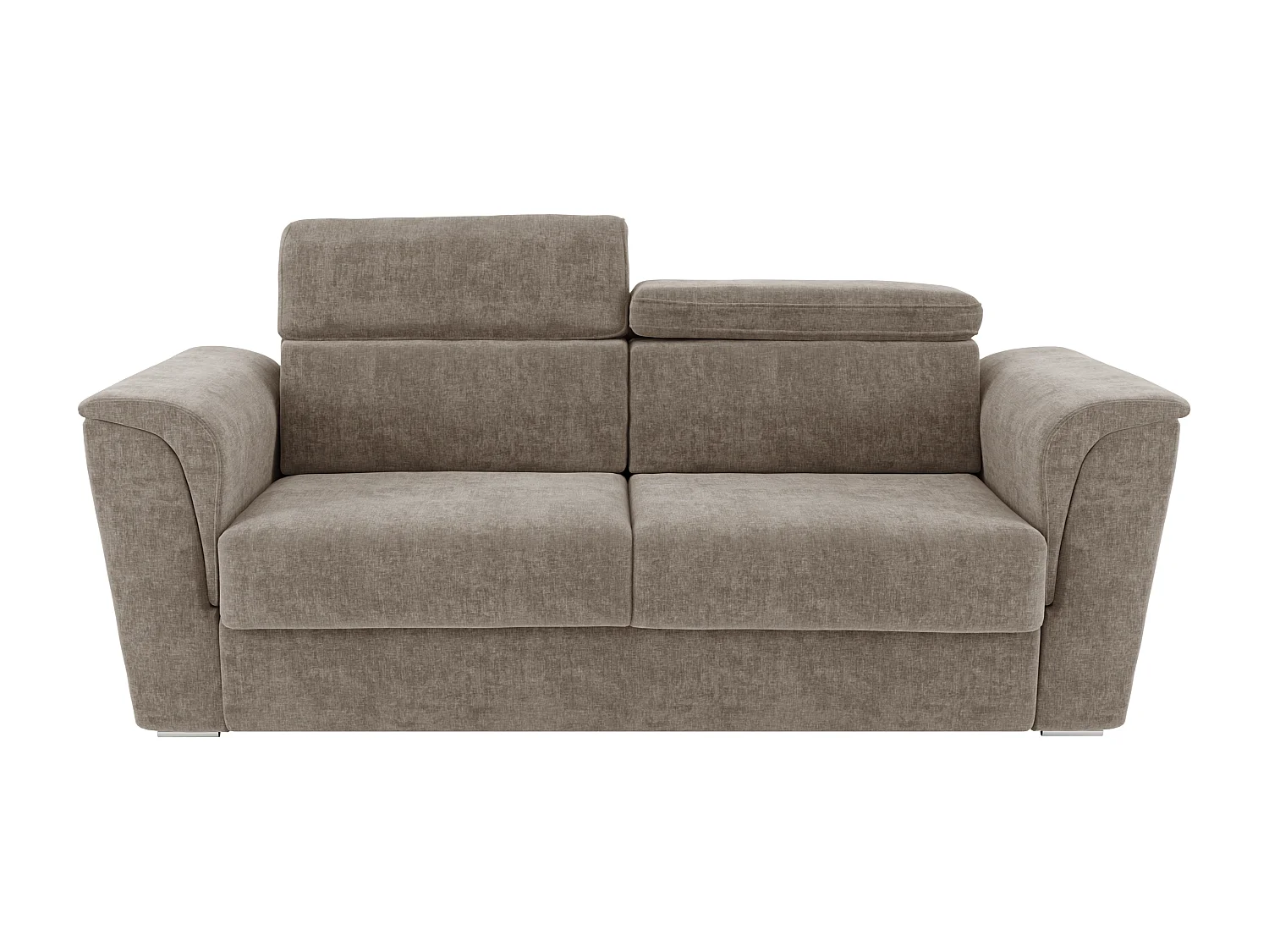 Canapé 4 places convertible express en tissu texturé taupe - Couchage 160 cm - Matelas 14 cm - RIZORA