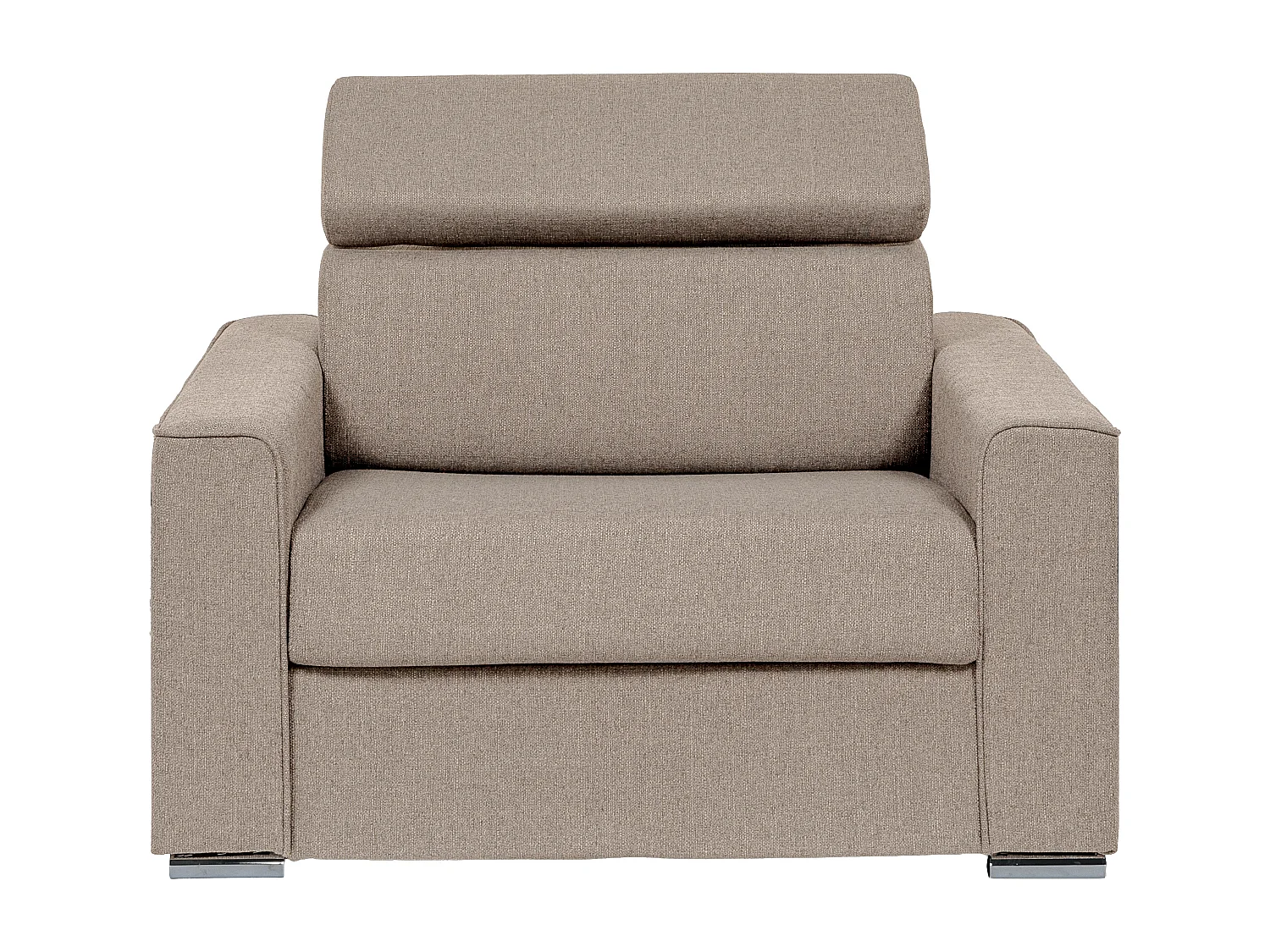 Fauteuil convertible express en tissu beige - Couchage à lattes larges 70 cm - Matelas 14 cm VIZIR