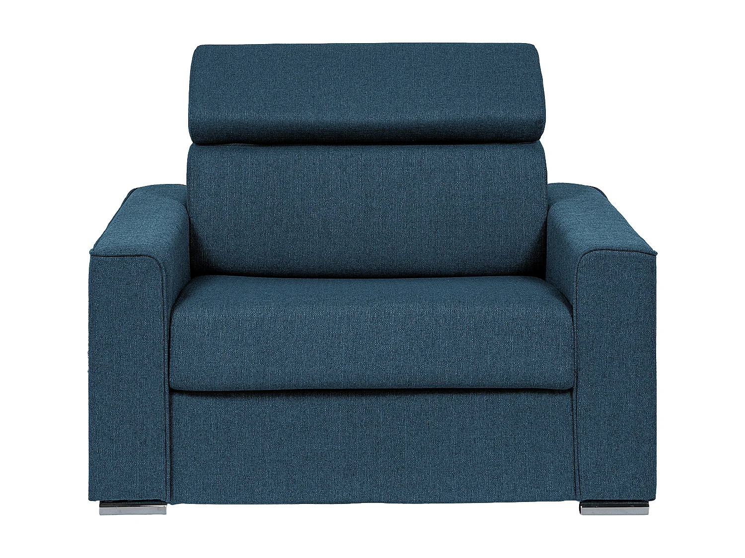 Fauteuil convertible express en tissu bleu - Couchage à lattes larges 70 cm - Matelas 14 cm VIZIR