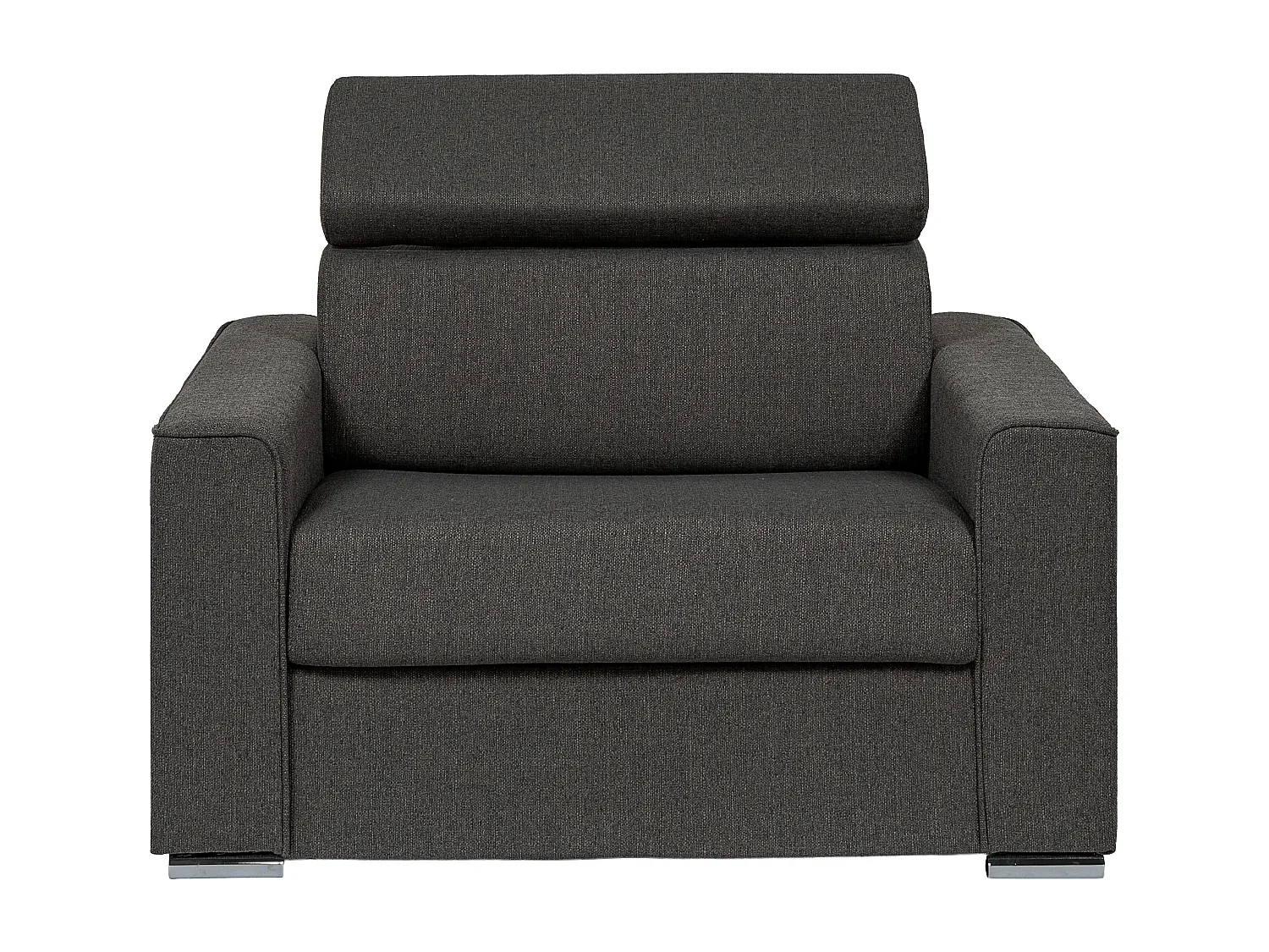 Fauteuil convertible express en tissu gris - Couchage à lattes larges 70 cm - Matelas 14 cm VIZIR