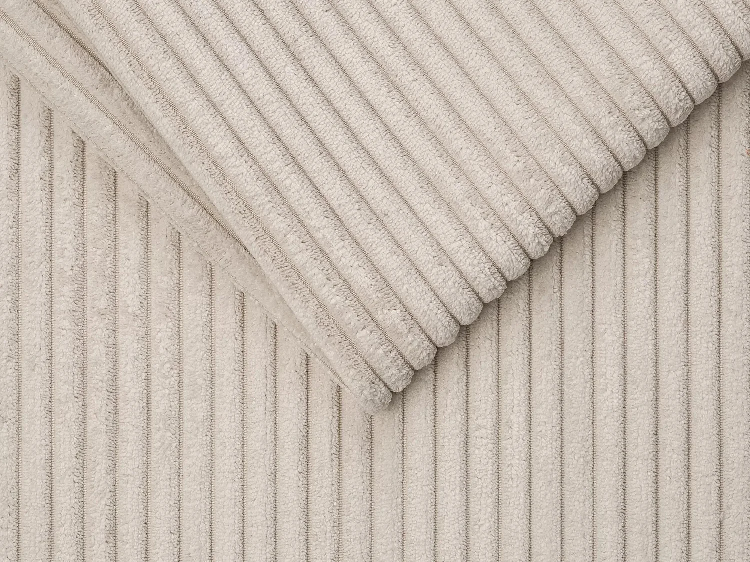 Fauteuil convertible express en velours côtelé beige - Couchage à lattes larges 70 cm - Matelas 14 cm VIZIR