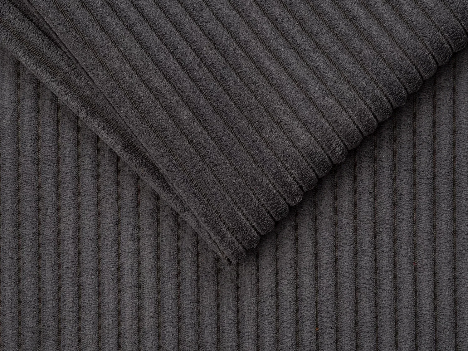 Fauteuil convertible express en velours côtelé gris - Couchage 70 cm - Matelas 18 cm VIZIR