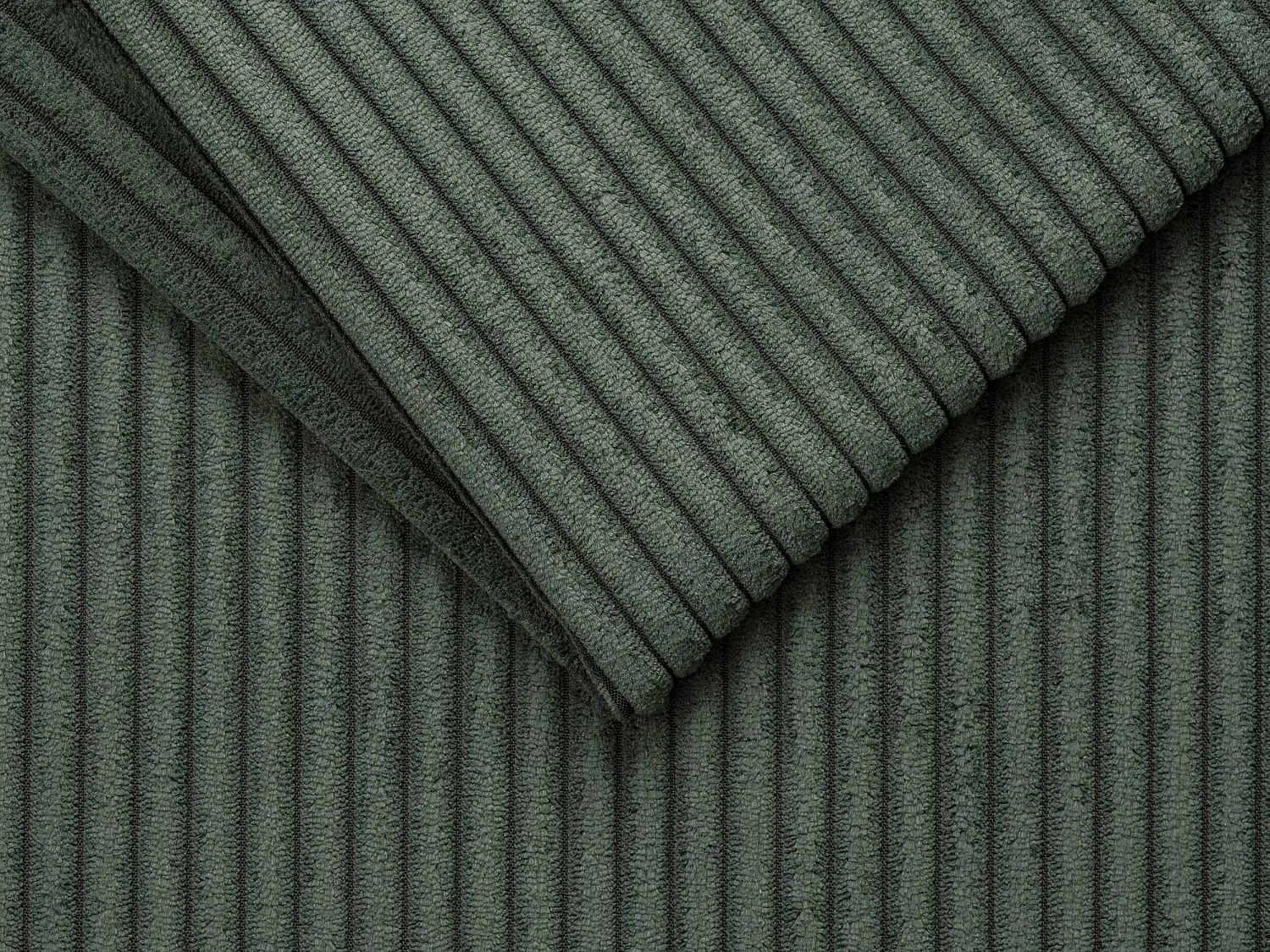 Fauteuil convertible express en velours côtelé vert sapin - Couchage 70 cm - Matelas 18 cm VIZIR