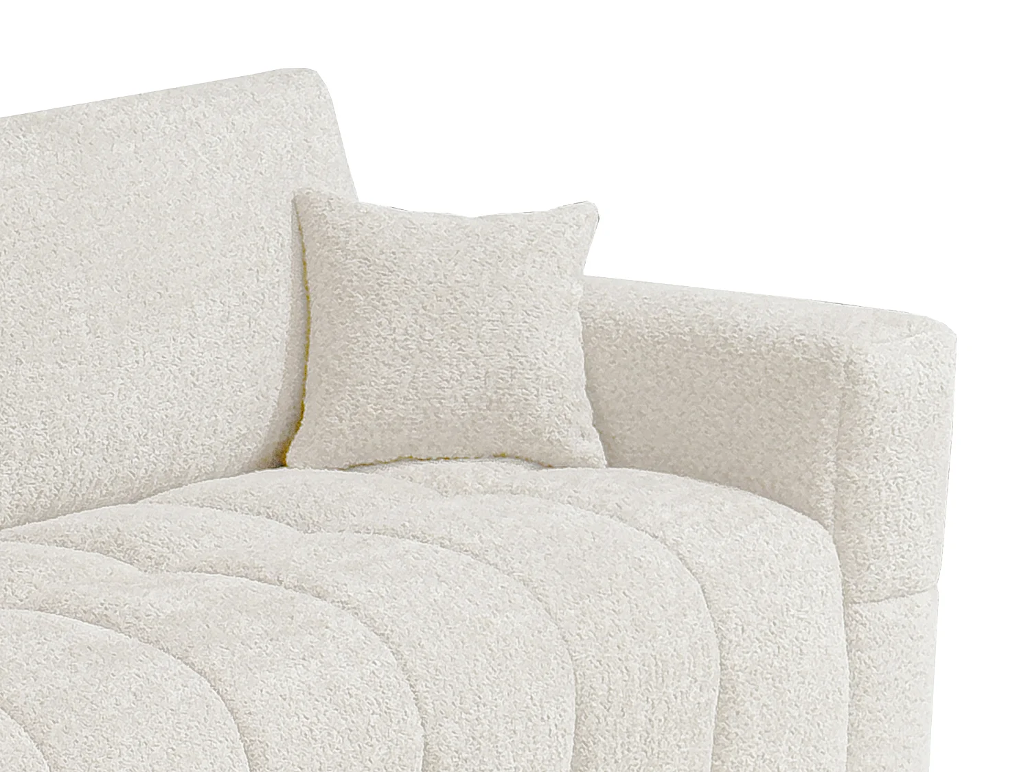 Canapé 3 places convertible express en tissu bouclette beige - Couchage 140 cm - Matelas 20 cm ISSORO