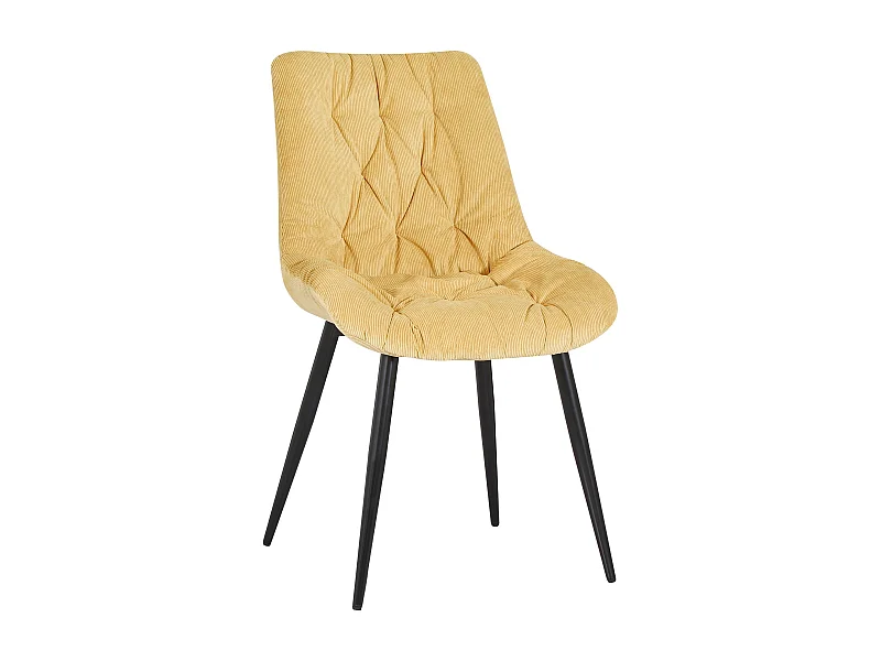 Chaise de salle à manger OLIVER en velours jaune