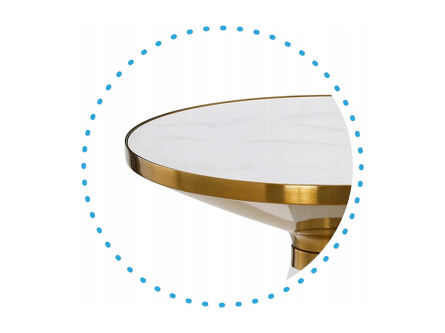 Table Basse TALBI en Marbre Blanc et Doré