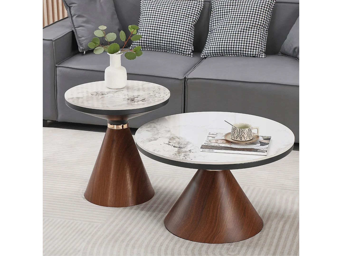 Table Basse NAPA en Marbre Blanc