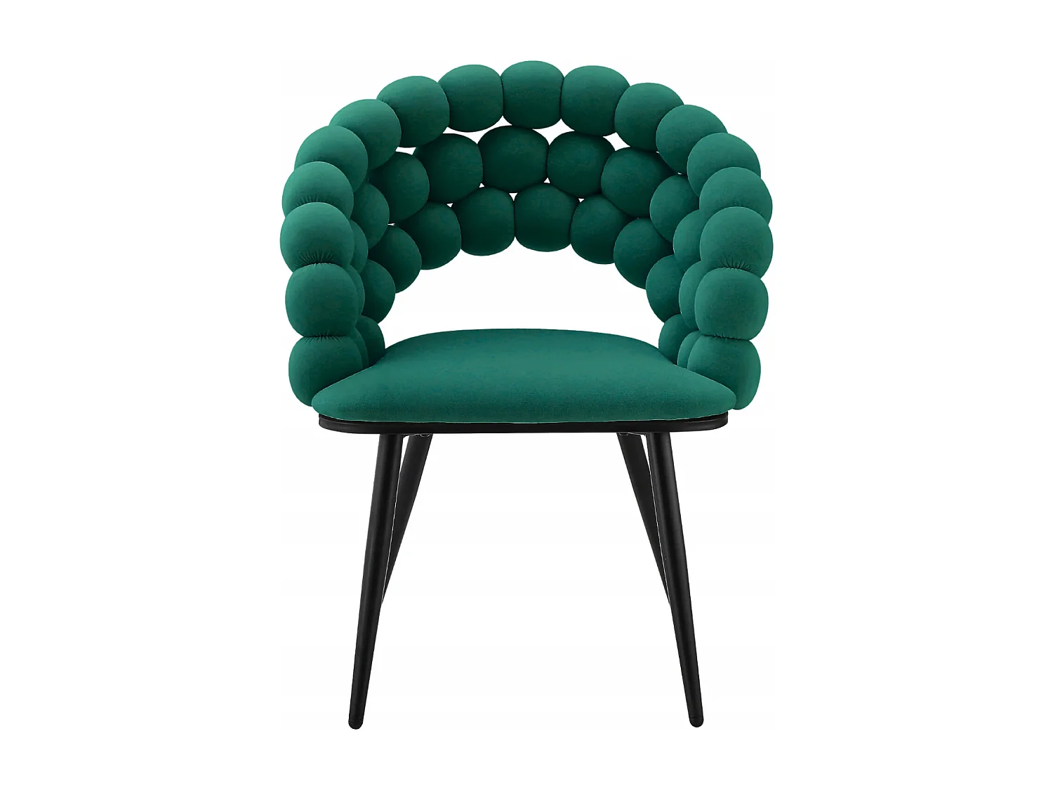 Chaise BUBBLE en velours vert avec pieds noirs
