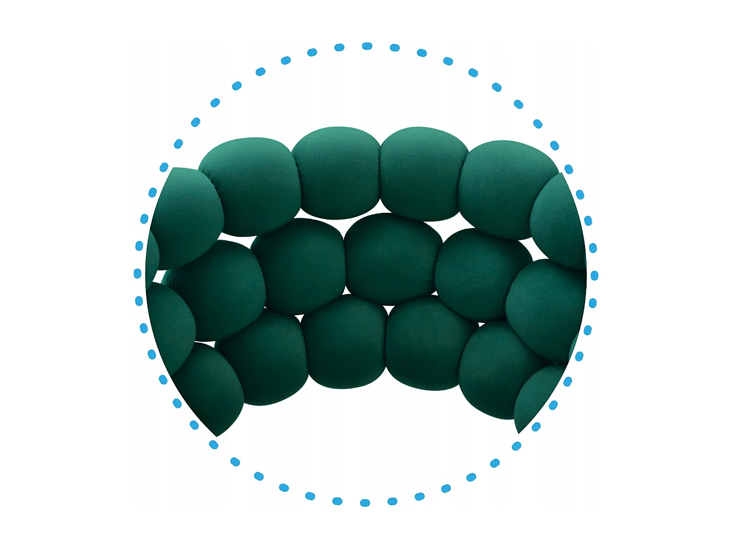 Chaise BUBBLE en velours vert avec pieds noirs