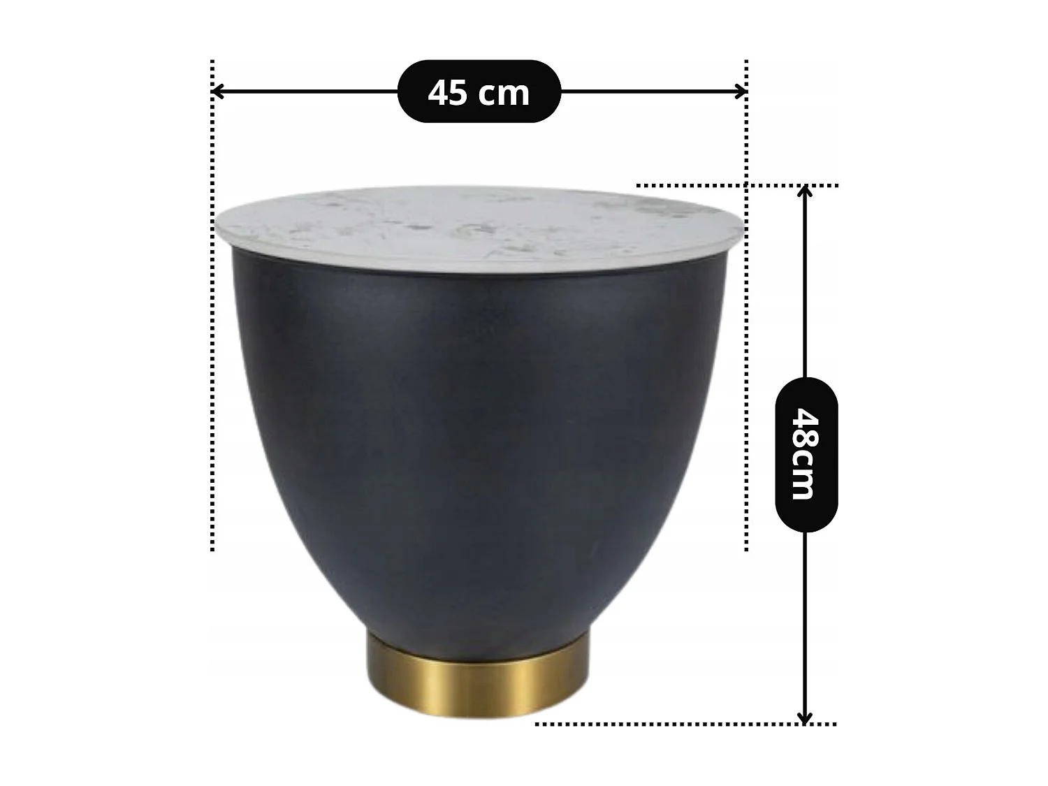 Table basse CYPRUS B effet marbre blanc/noir