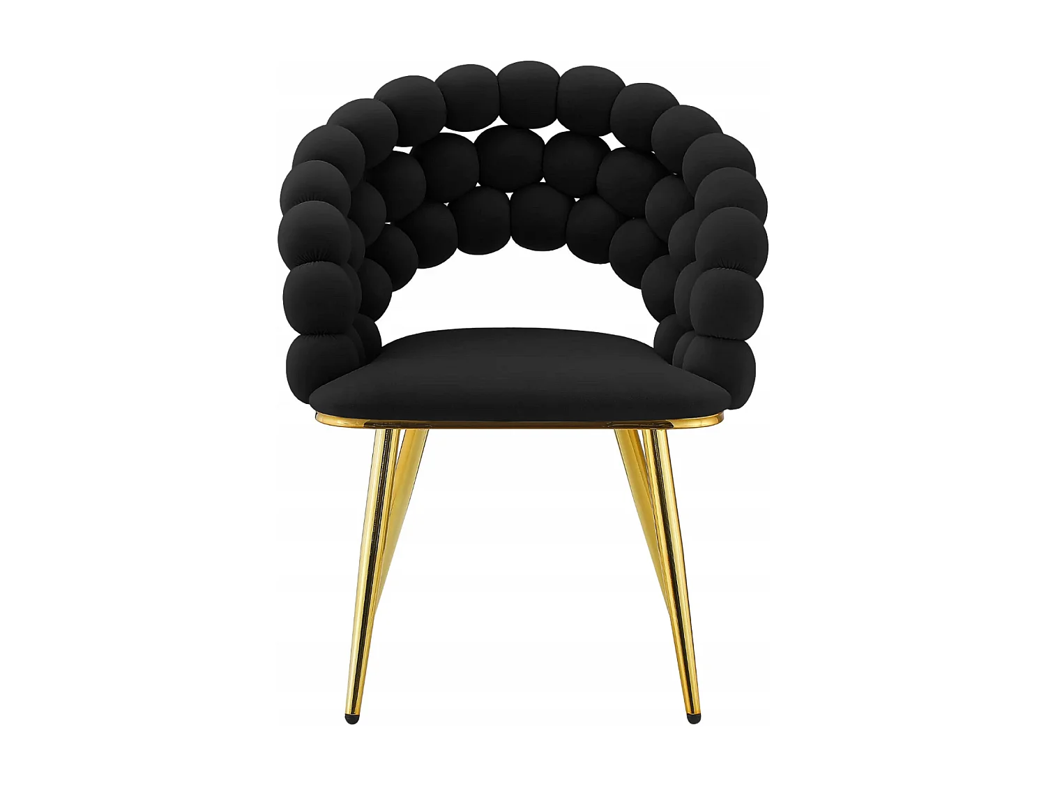 Chaise Glamour BUBBLE en Velours Noir avec Pieds Doreés