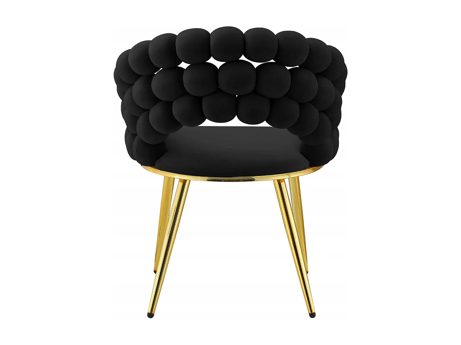 Chaise Glamour BUBBLE en Velours Noir avec Pieds Doreés