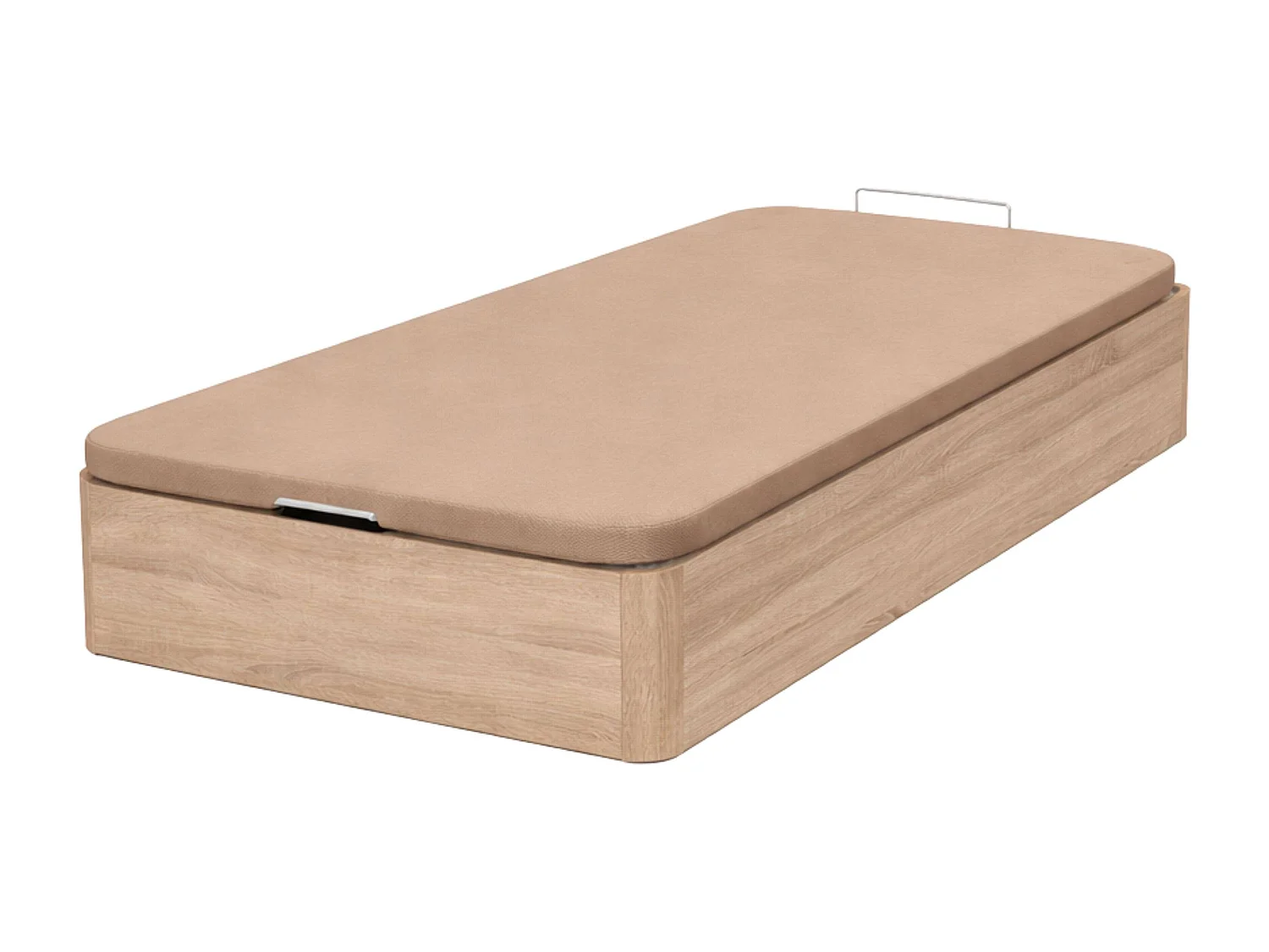 Canapé Raso melamina base tapizada tela 3D color roble cambrian 90x190 cm