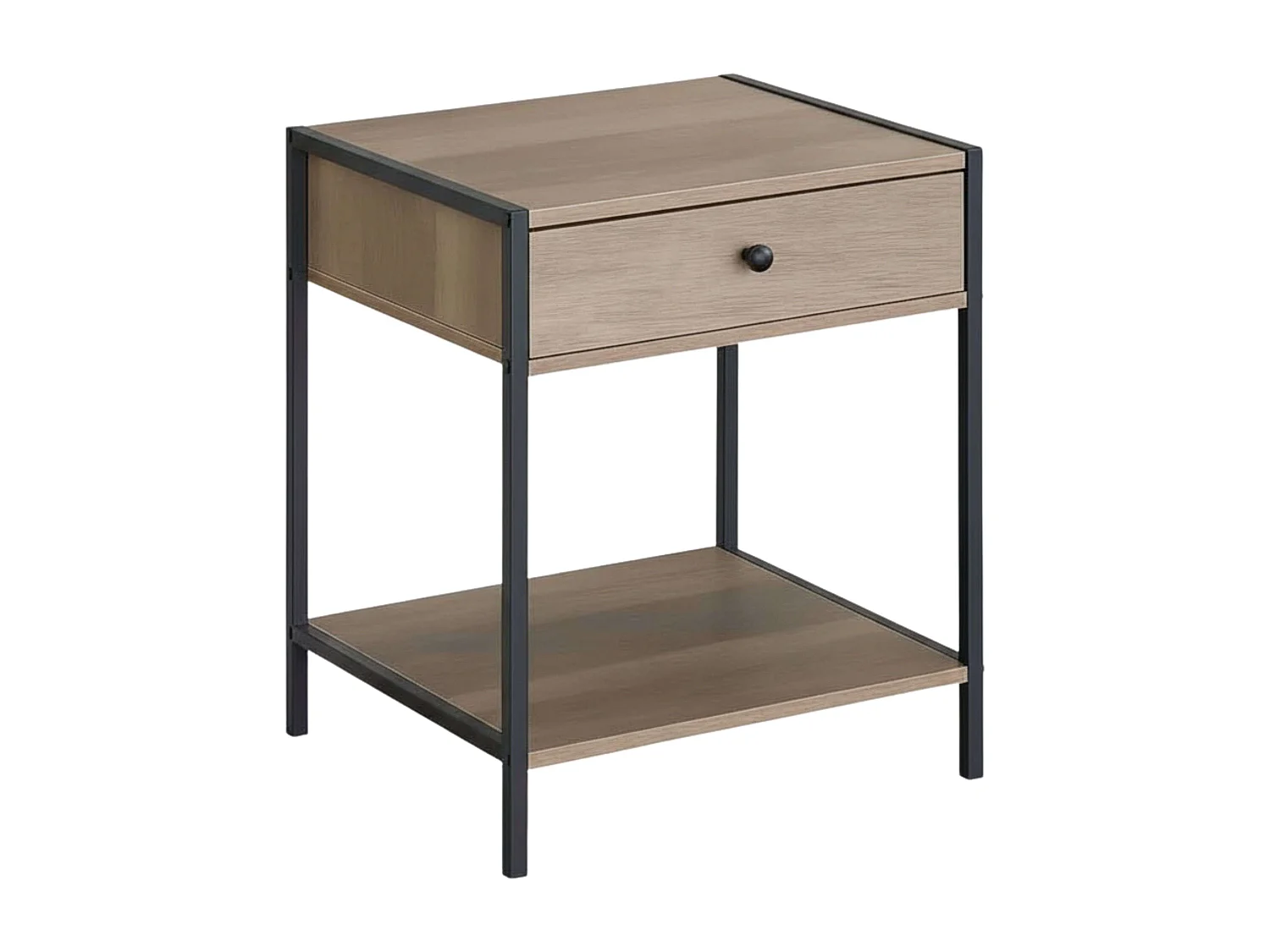 Conjunto dormitorio cabecero + 2 mesitas noche beige roble cambrian y negro