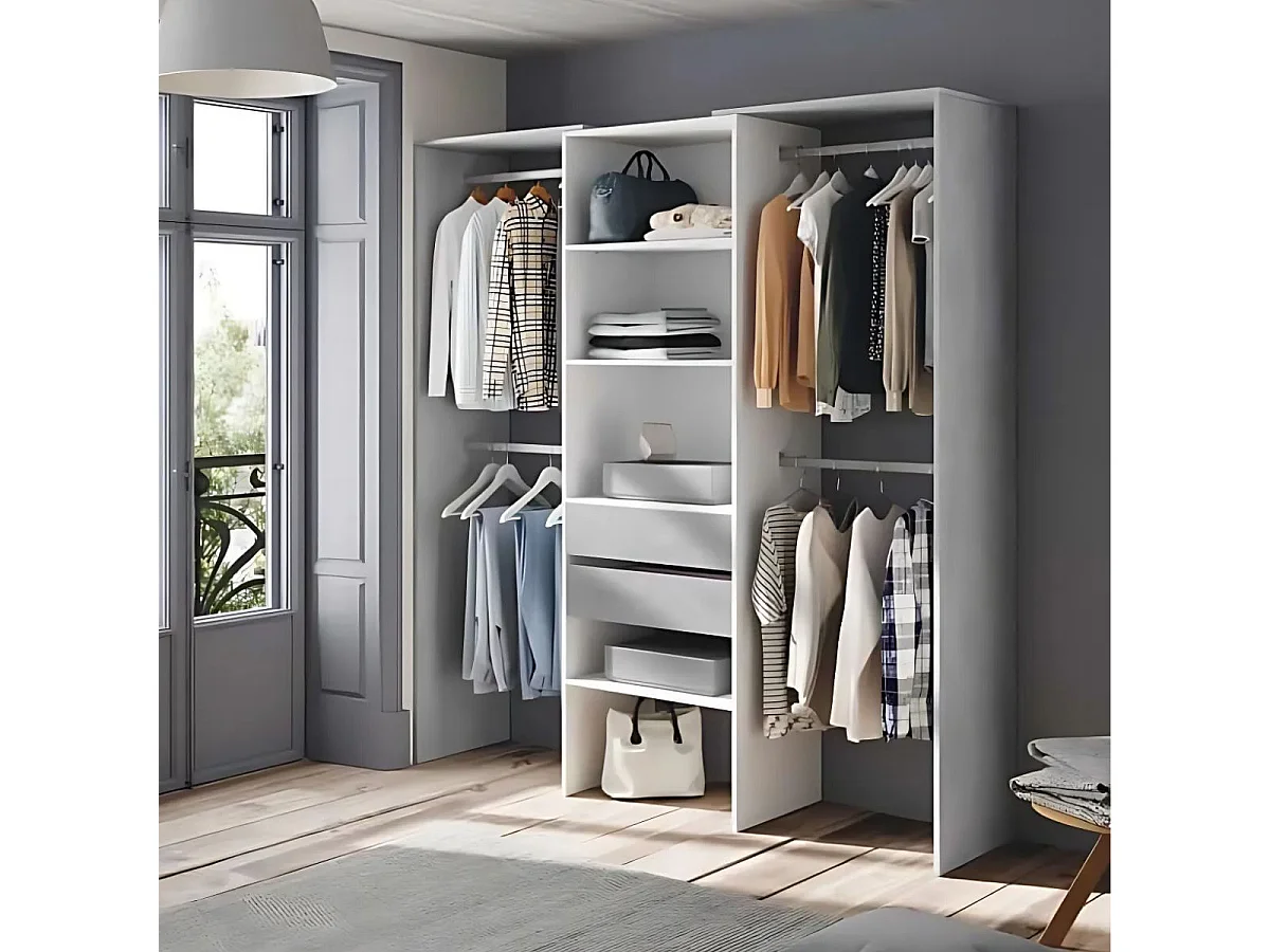 Armario vestidor Dress 179cm x 202cm Blanco-Cemento