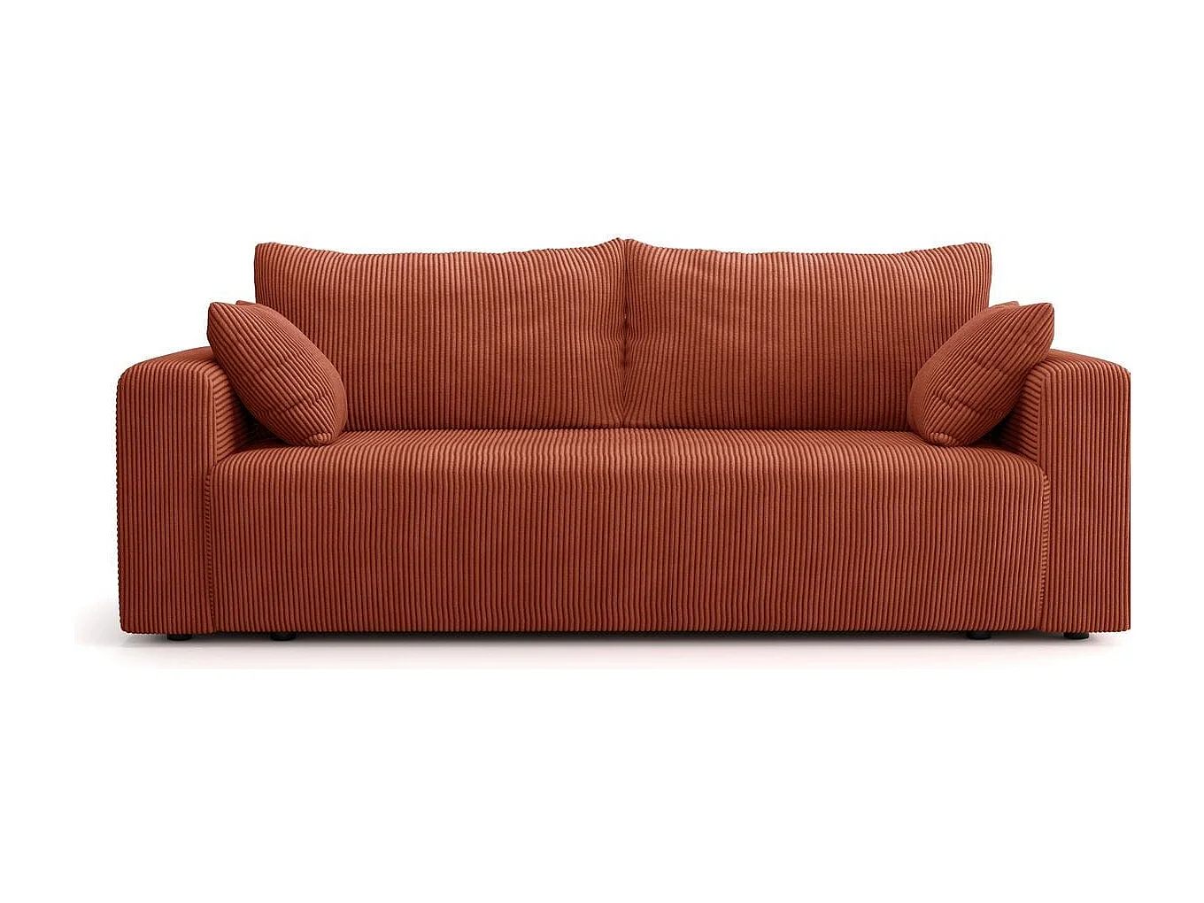 Canapé convertible 3 places en velours côtelé rouille - Fjord