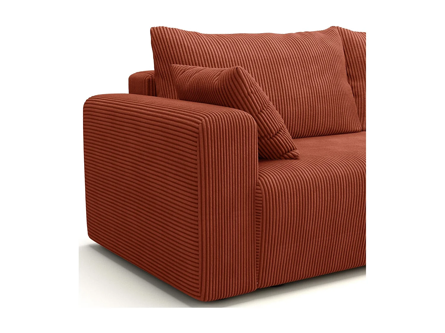 Canapé convertible 3 places en velours côtelé rouille - Fjord