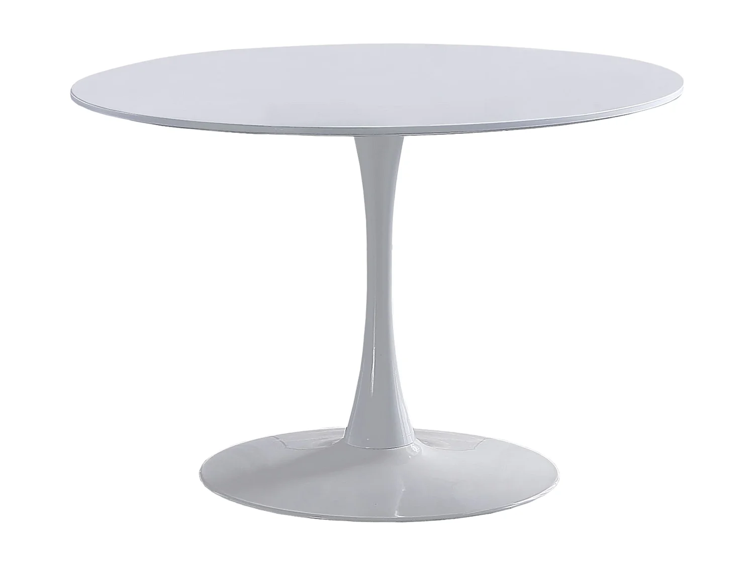 Mesa Redonda Salón Melamina Metal 110x75 cm - Blanco