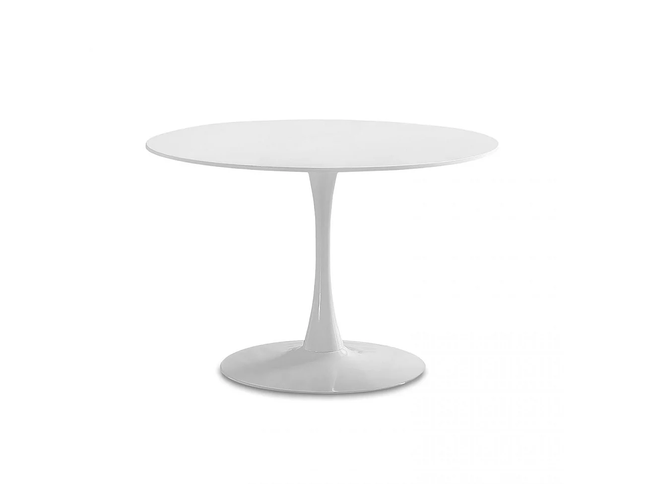 Mesa de comedor redonda en blanco 110 cm Gina Blanco