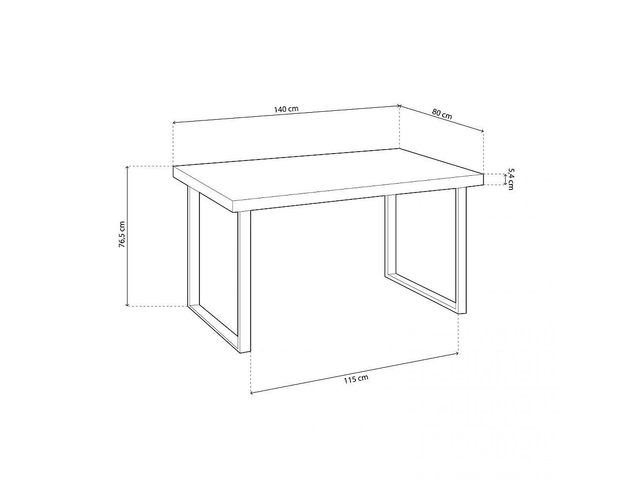 Mesa de comedor de madera de roble salvaje y patas metálicas en negro 140x80 cm Natural Roble salvaje - Negro
