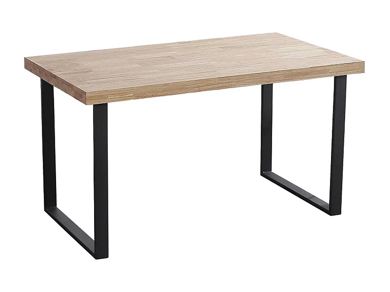 Mesa de jantar Natural Roble salvaje - Negro