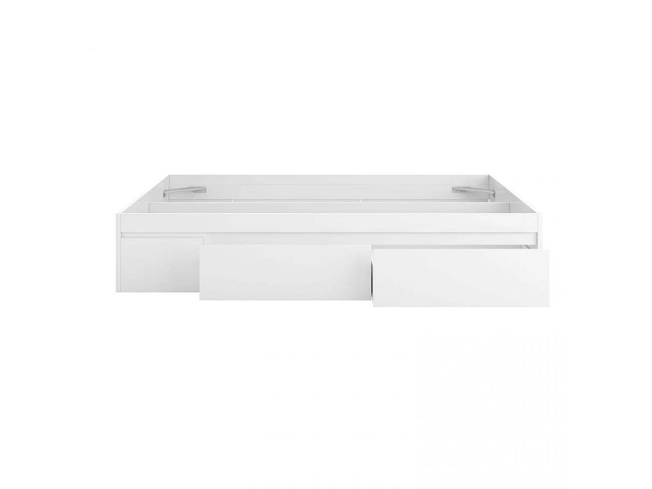 Cama de 150 cm con 4 amplios cajones en blanco artik Kendra Blanco Artik (Blanco Mate)