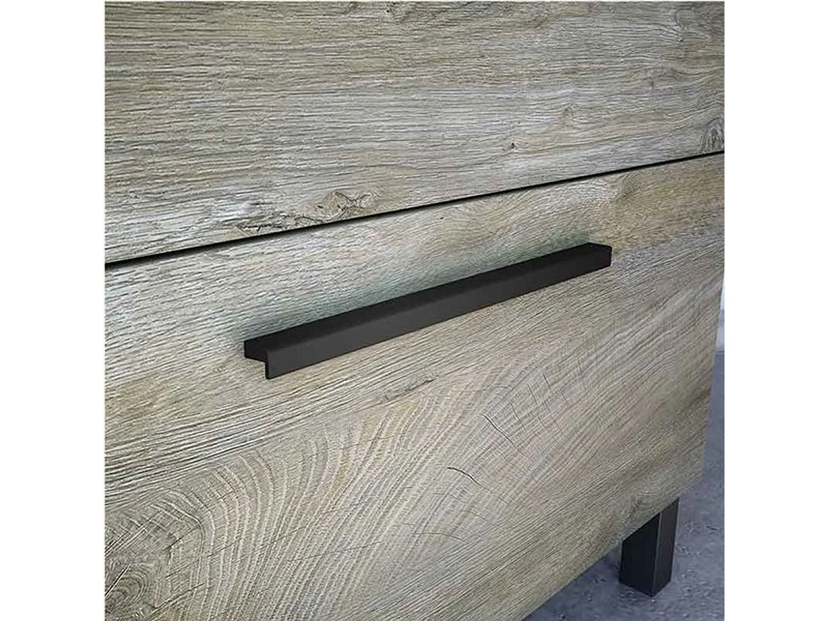 Mueble Baño Athenea Estilo Natural Roble Alaska con Espejo 80x80x45cm