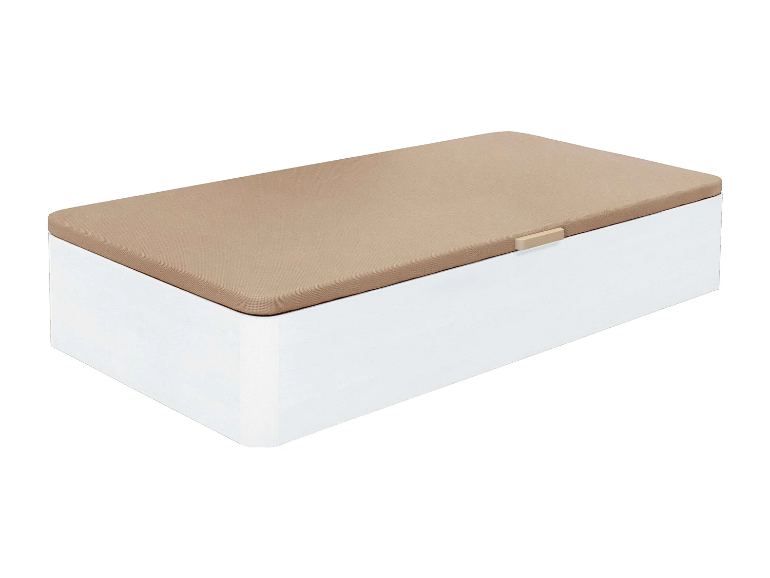 Canapé Reo melamina base tapizada apertura lateral blanco 105x190 cm