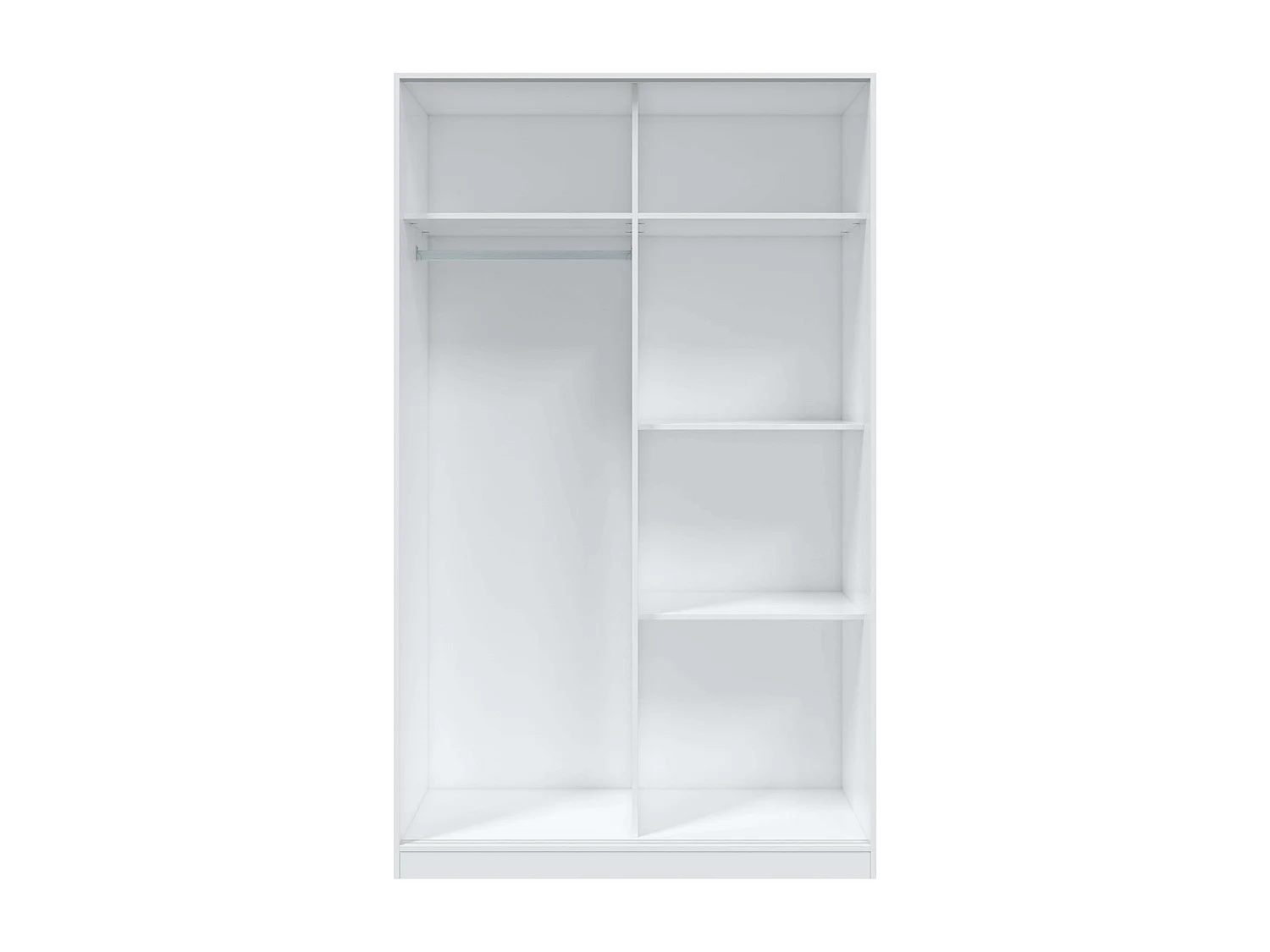 Armoire 2 portes coulissantes blanc Artik et ciment, 200x120x50 cm, design industriel, étagères réglables et barre aluminium