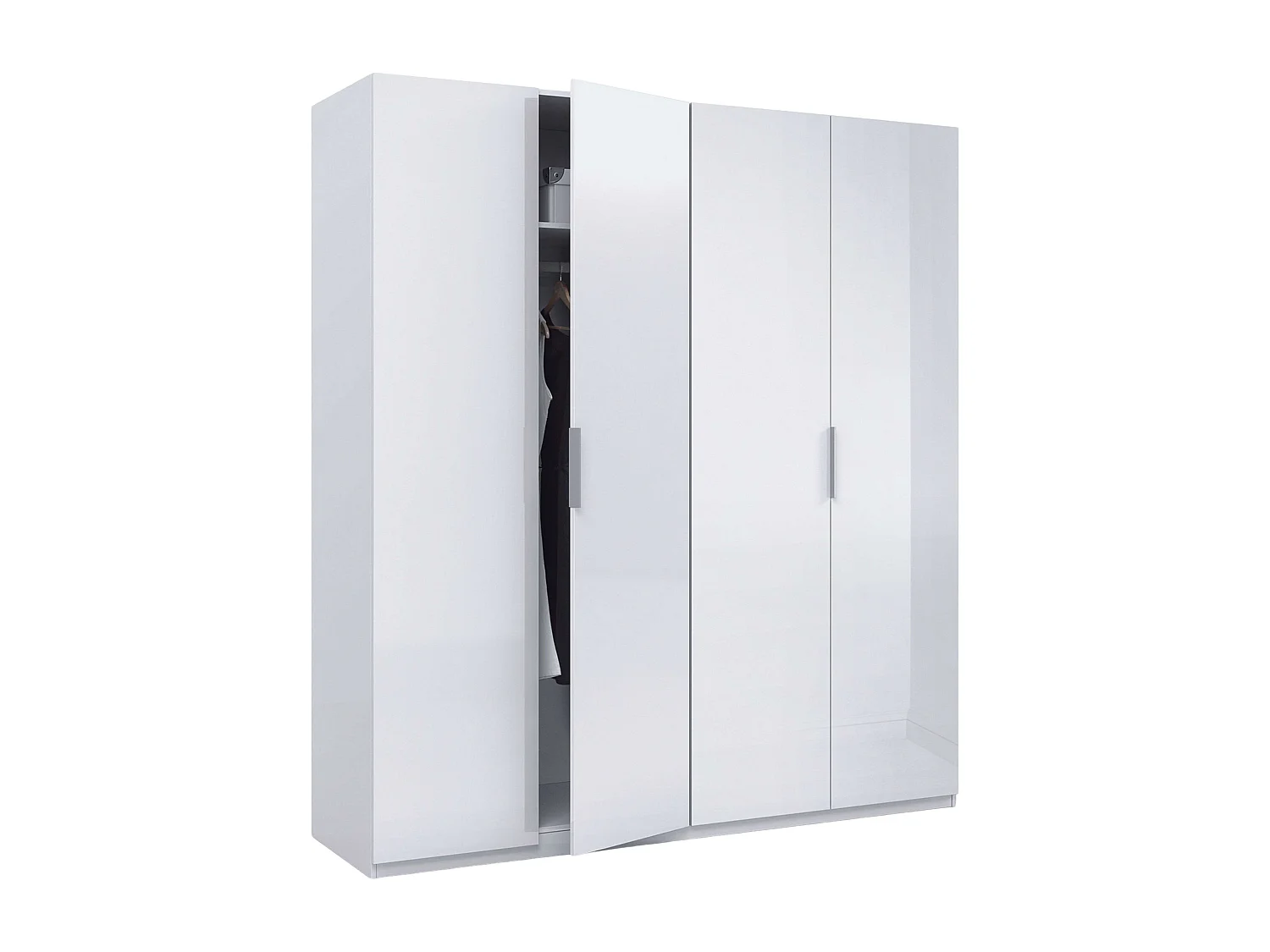 Roupeiro Low Cost 4 portas Branco brilhante