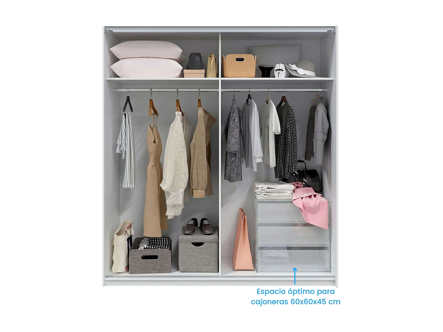 Roupeiro Low Cost 4 portas Branco brilhante