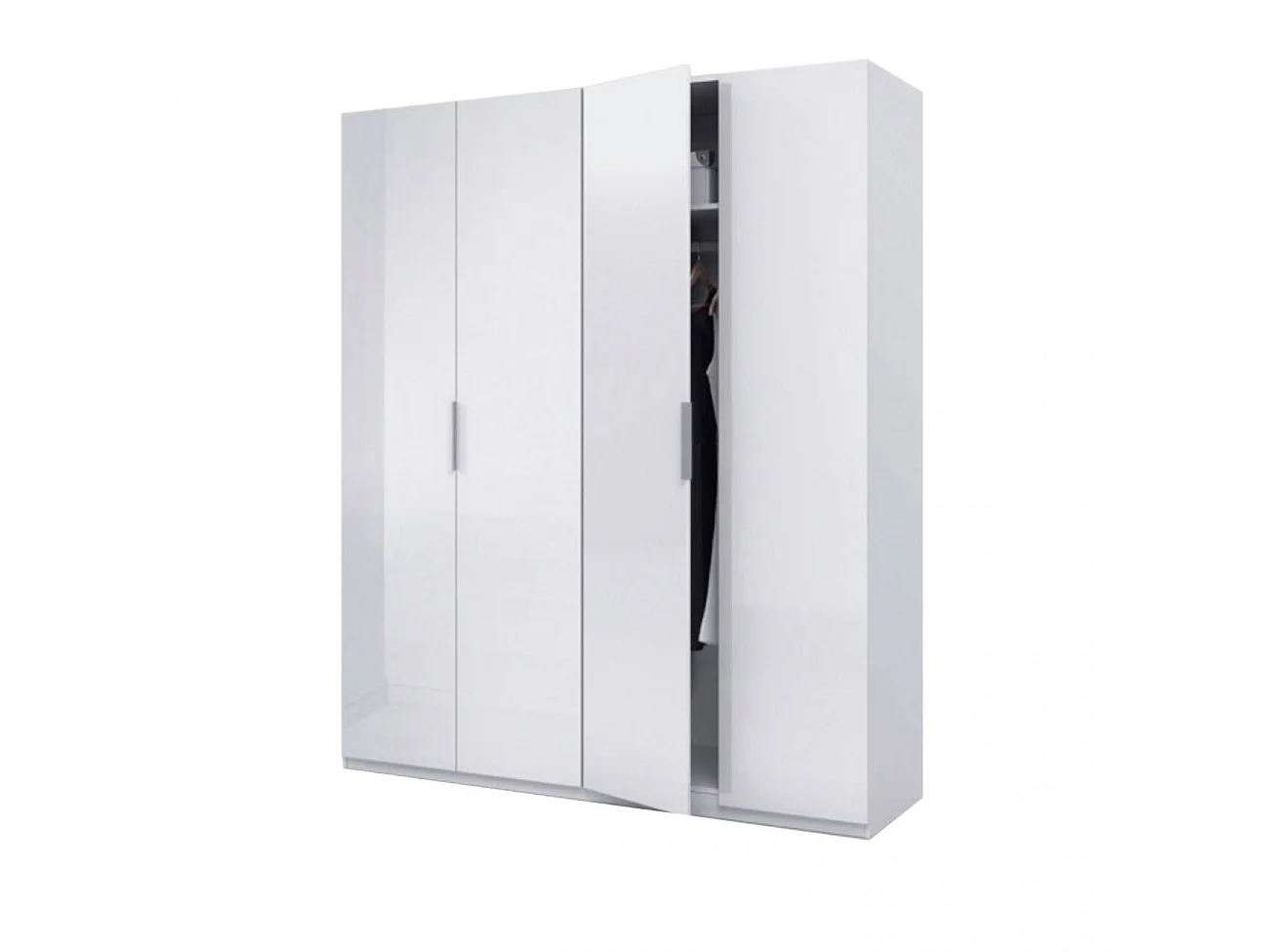 Armario de gran formato con 4 puertas en blanco brillo 180x200 cm Low Cost Blanco Brillo