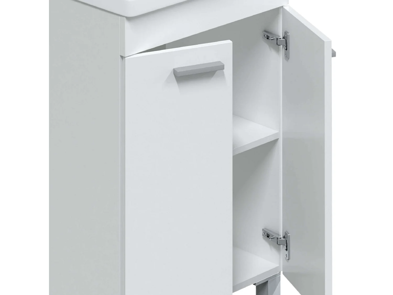 Mueble Baño Camelia Contemporáneo Blanco 2 Puertas + Espejo 50x80x40 cm