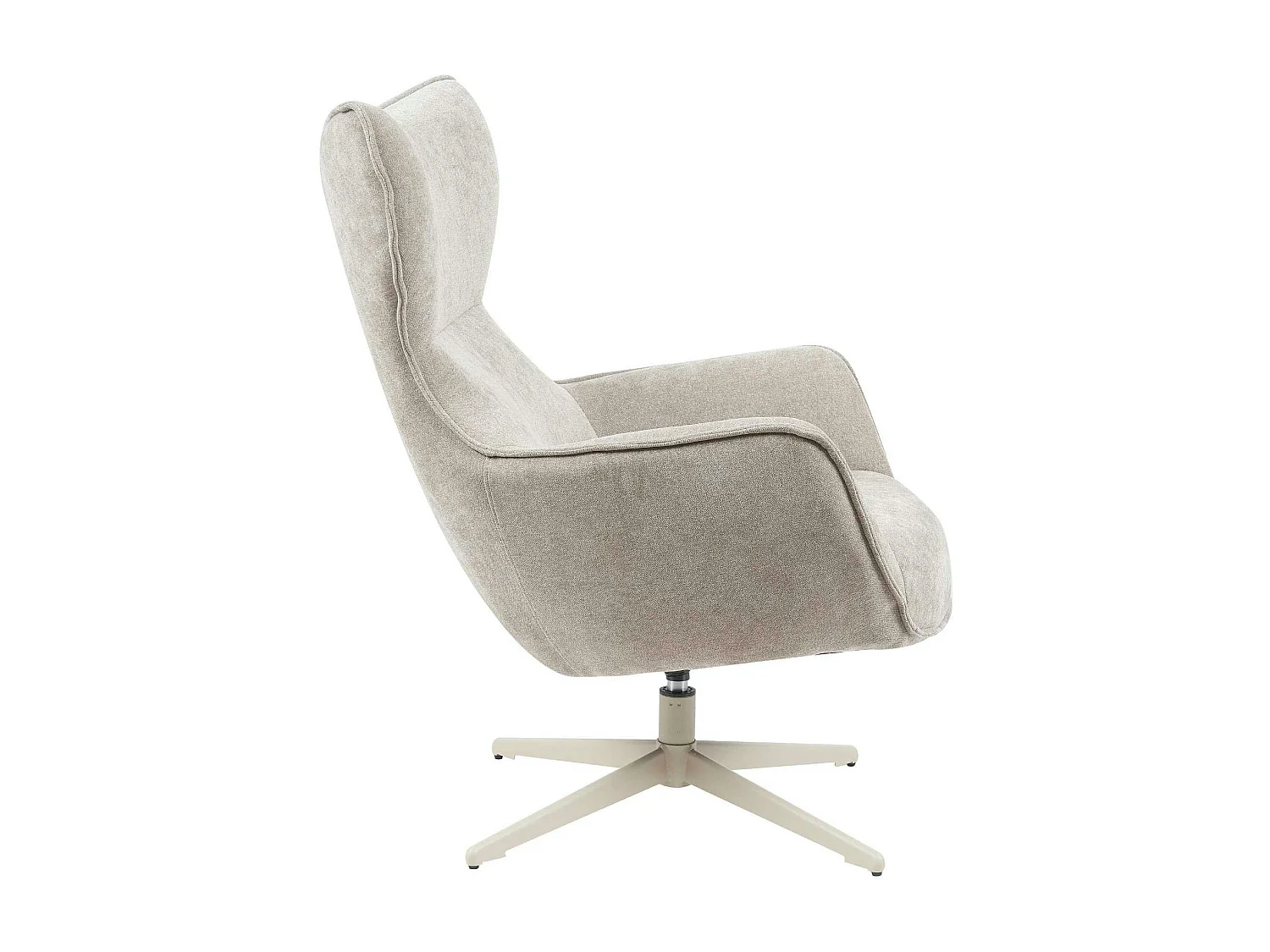 Fauteuil pivotant design en tissu taupe BELORA