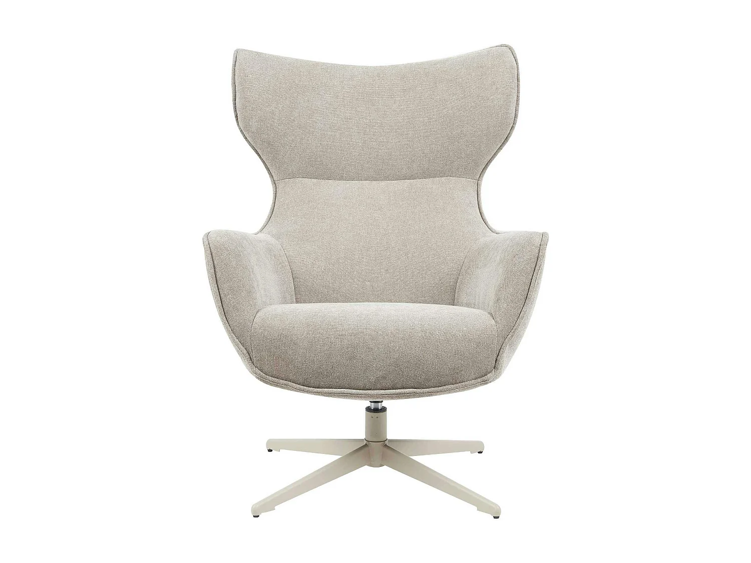 Fauteuil pivotant design en tissu taupe BELORA