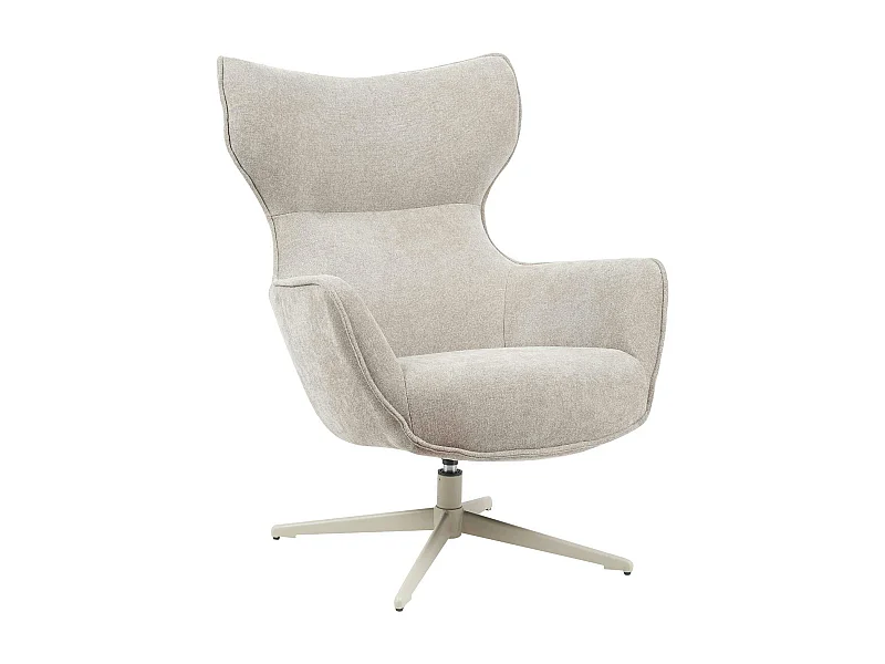 Fauteuil pivotant design en tissu taupe BELORA