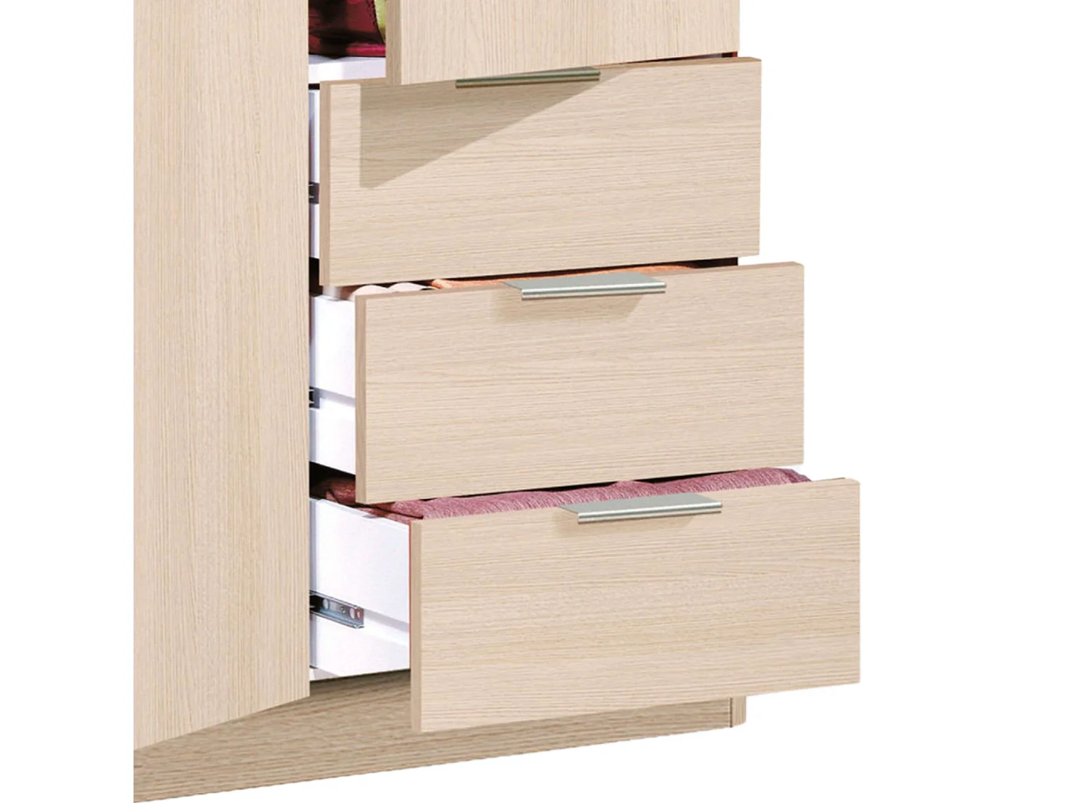 Armario Andy Melamina Roble, 3 Puertas y 3 Cajones, Dormitorio 121x180x52 cm