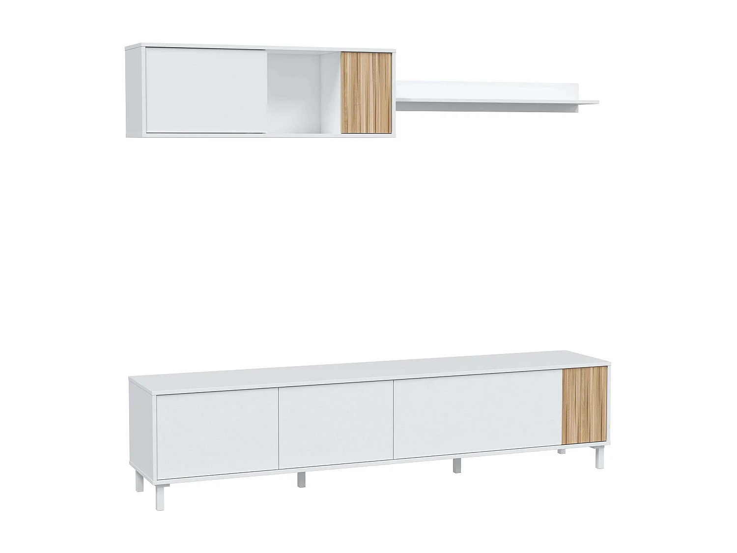 Salón Ethna Blanco Artik y Natur Moderno Comedor 200x40cm