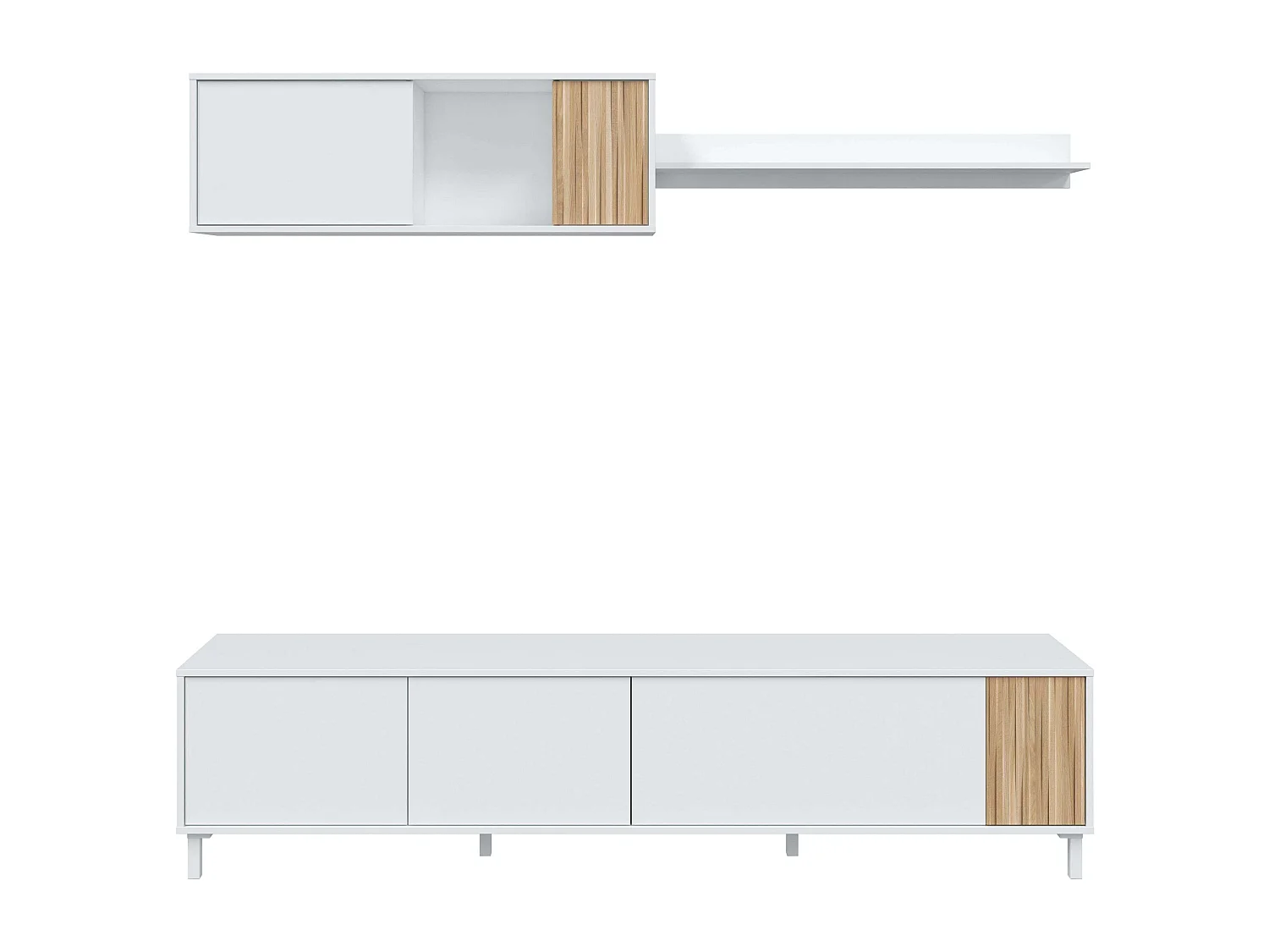 Salón Ethna Blanco Artik y Natur Moderno Comedor 200x40cm