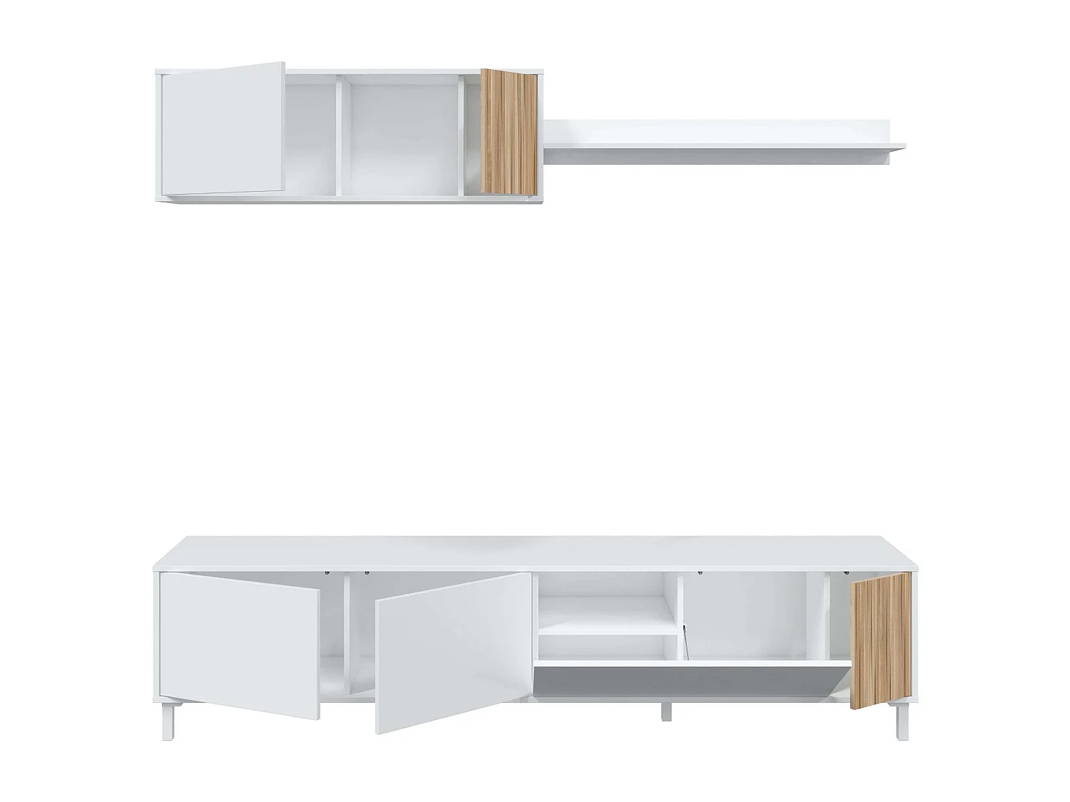 Salón Ethna Blanco Artik y Natur Moderno Comedor 200x40cm