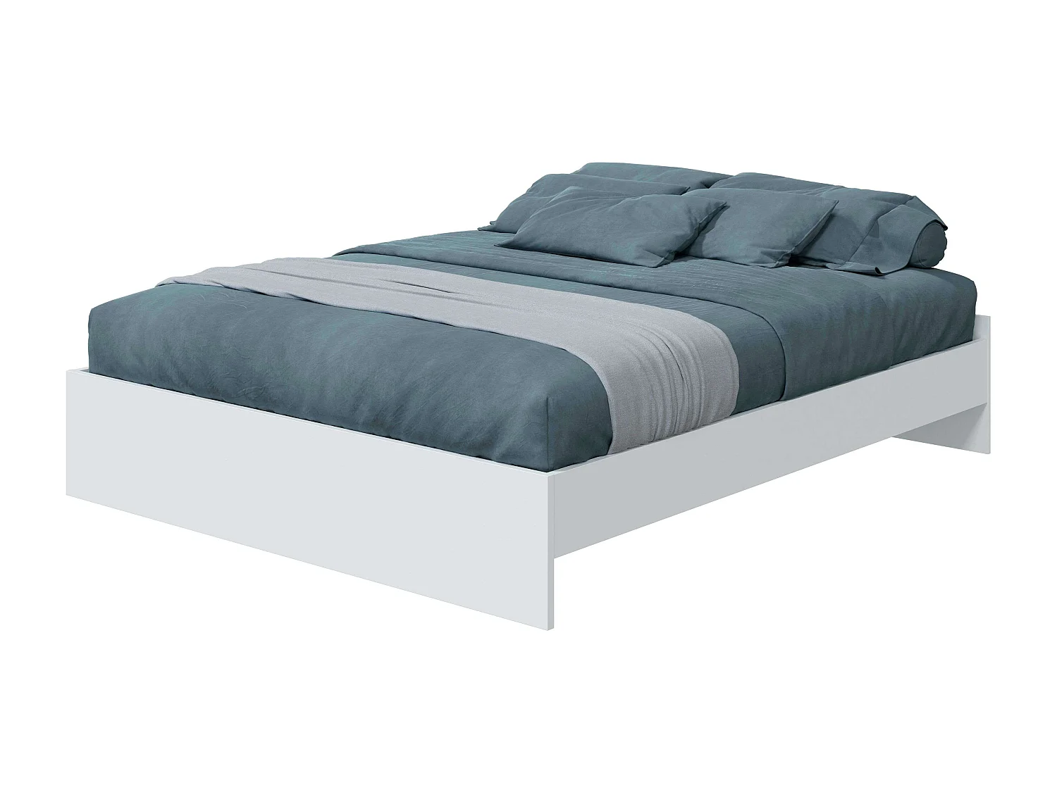 Cama Matrimonio Ethna Blanco Artik, Estilo Moderno, 166x39x196 cm